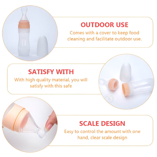 ACDANC 120ml Rice Cereal Bottle Feeding Bottle with Silicone Teether Baby Food Feeder