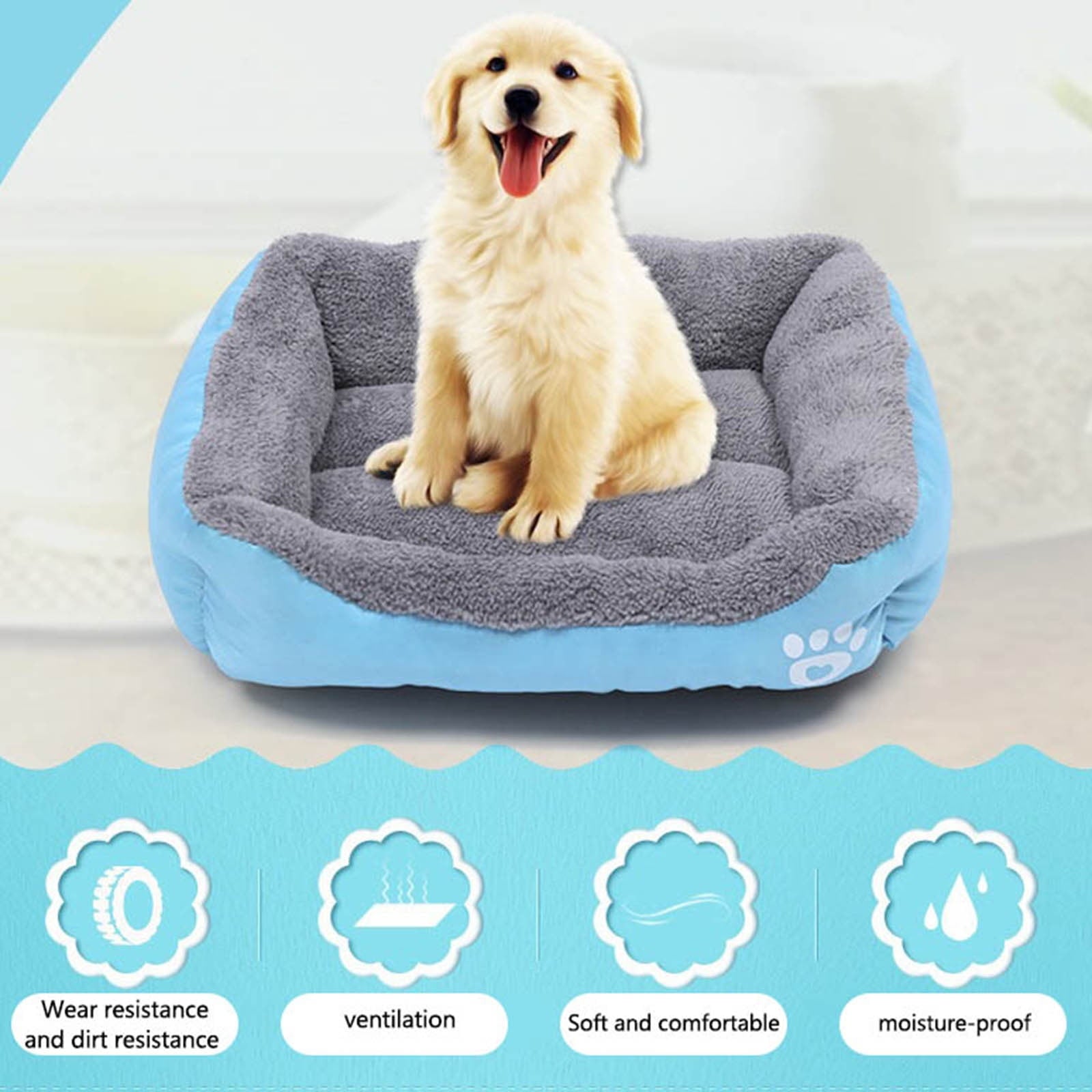 Dog Beds Large Sized Dog, Pet Winter Pet Bed Pet Supplies and Dog Sleeping Bed Gray S