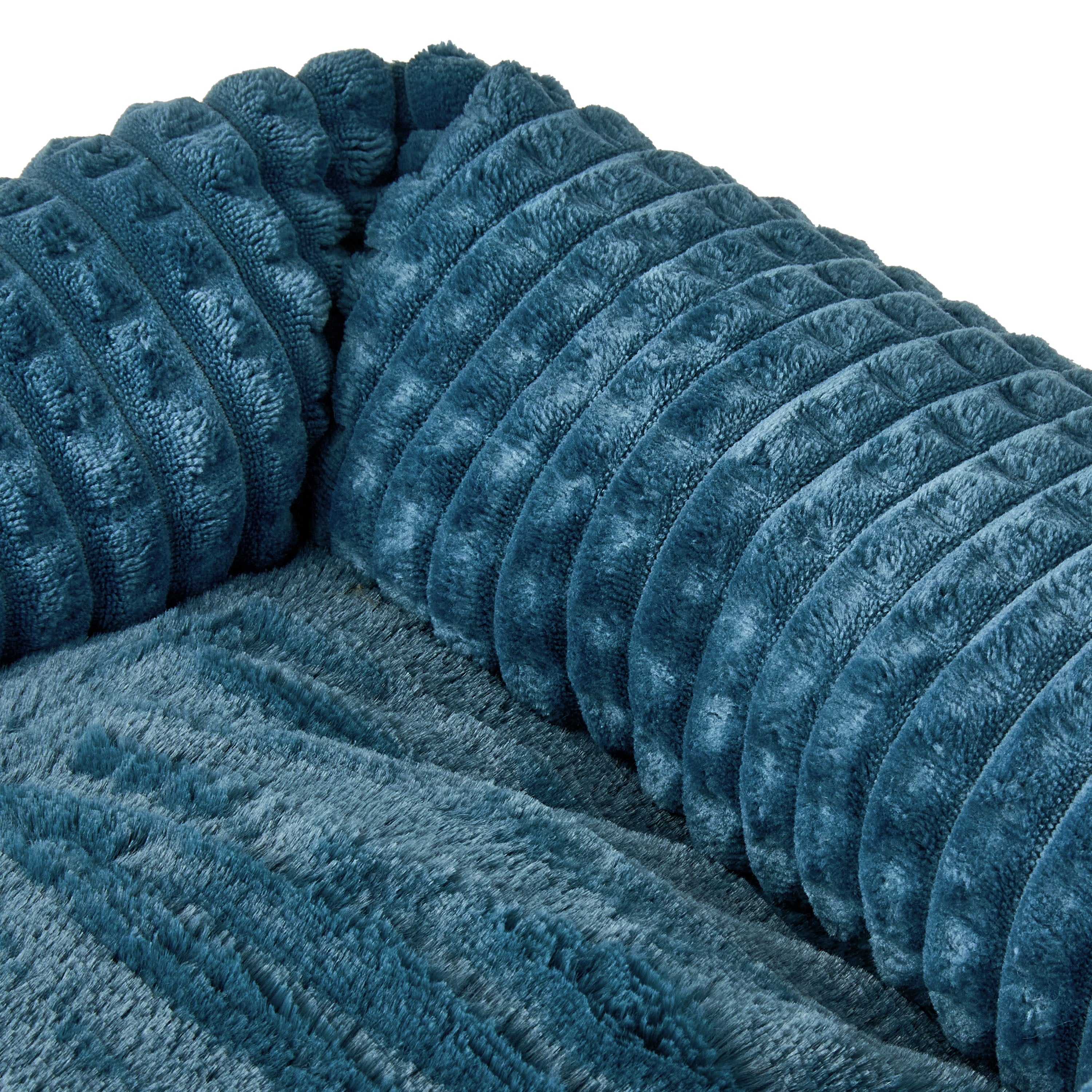 Small Flannel Waffle Texture Bolster Cat or Dog Bed, Blue, 17" x 21"