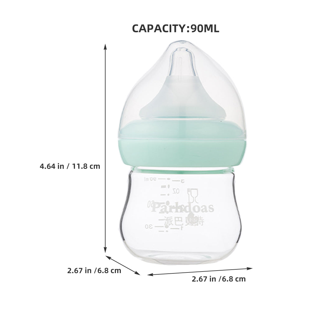 LULULION Wide Neck Glass Bottle for Feeding Milk Water and Medicine