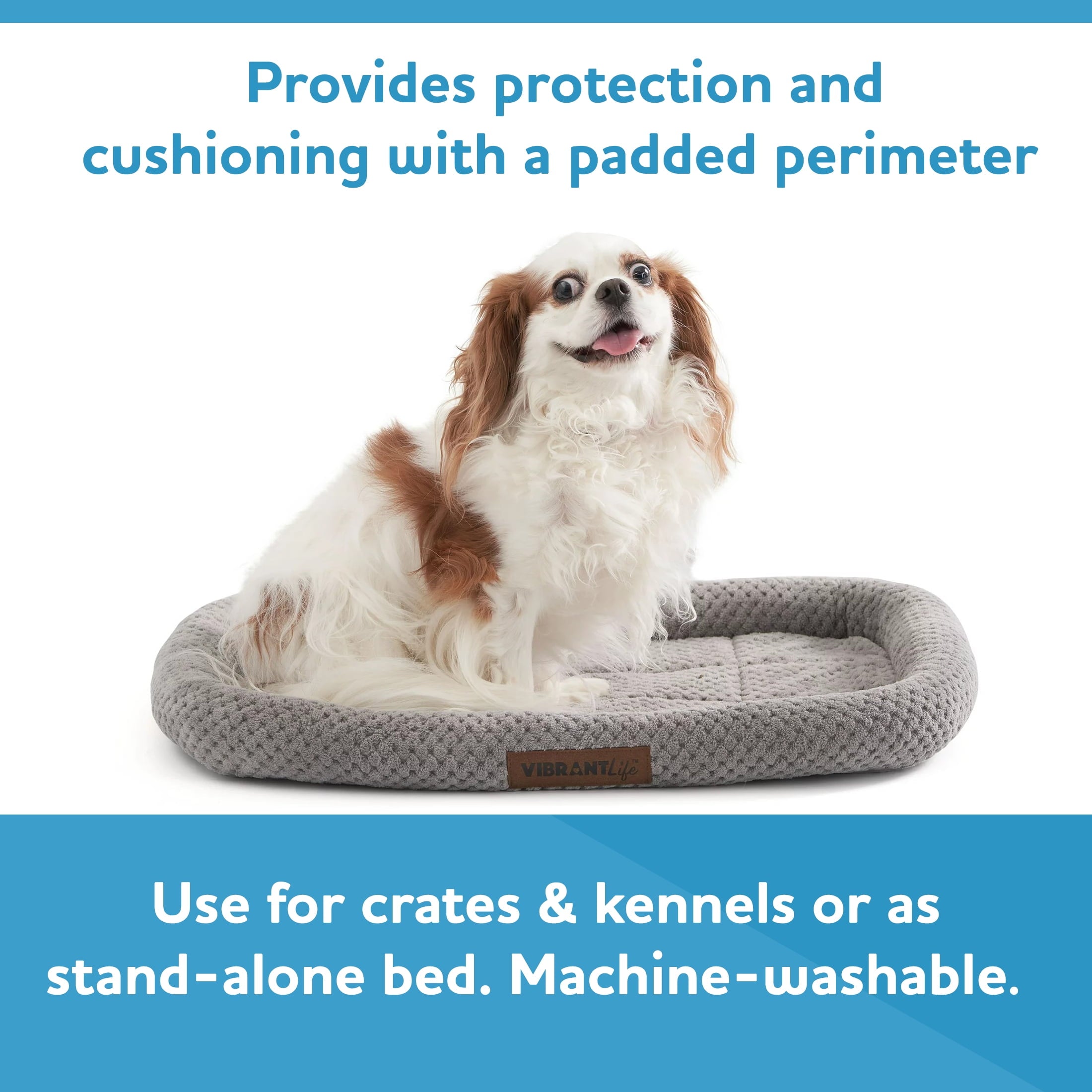 Luxe Crate Mat Pet Bed, Gray, 24 Inches
