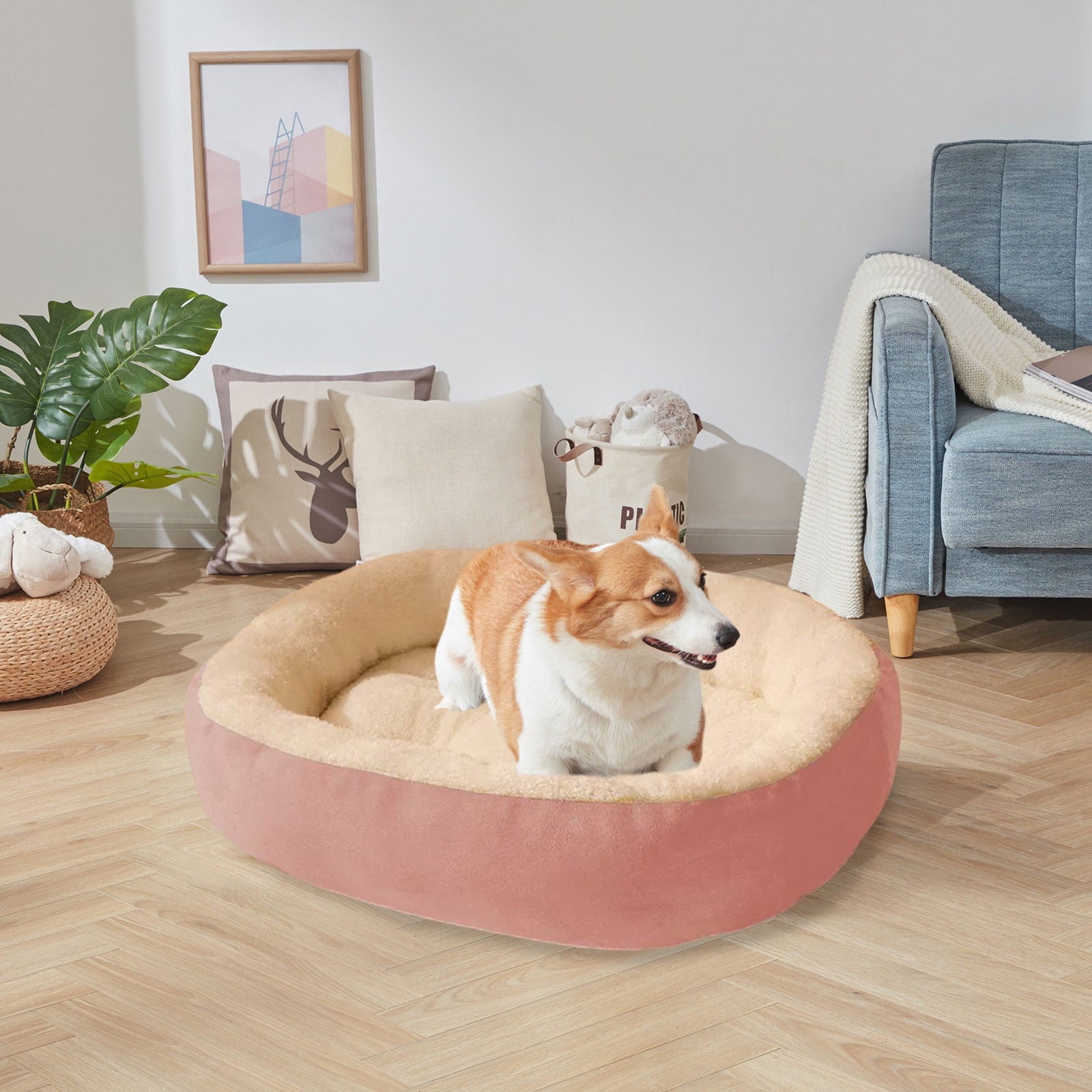 Oval Pet Bed Bed Fleece Warmth Pet Pad for Cat &amp; Small Dog