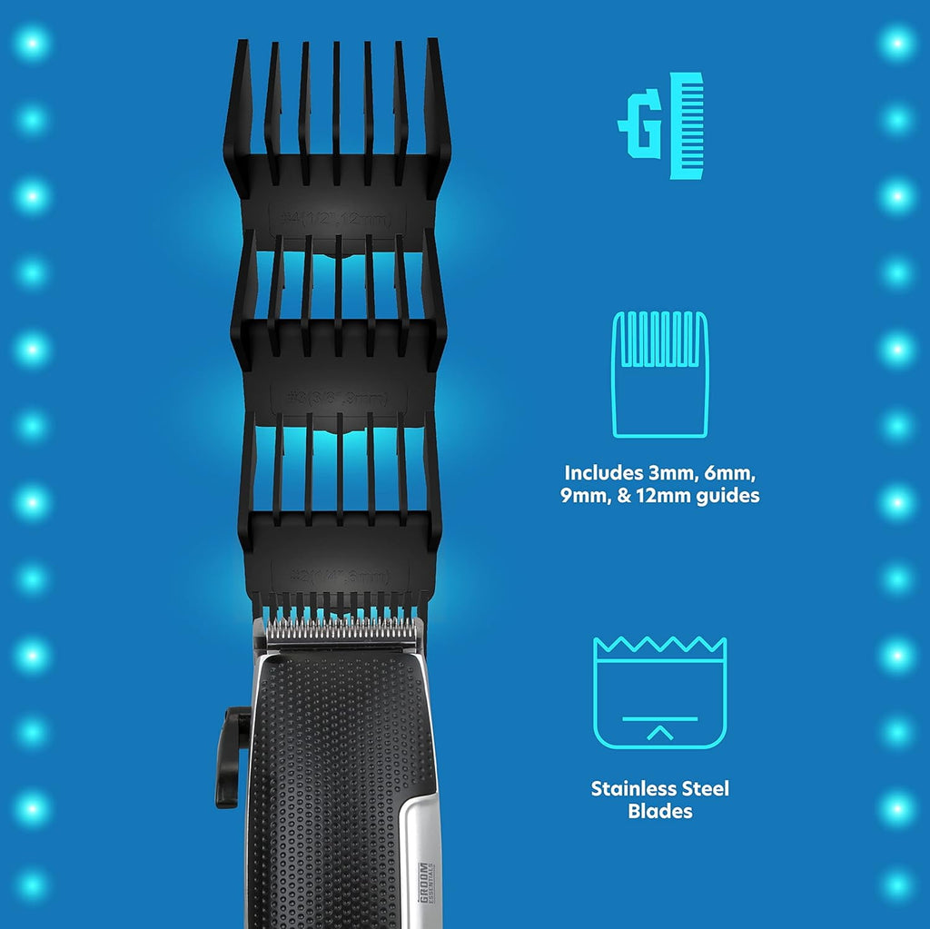 Groom Essentials Men’s Hair Cutting Kit with Hair Clippers, Comb, and Scissors, 10-Piece
