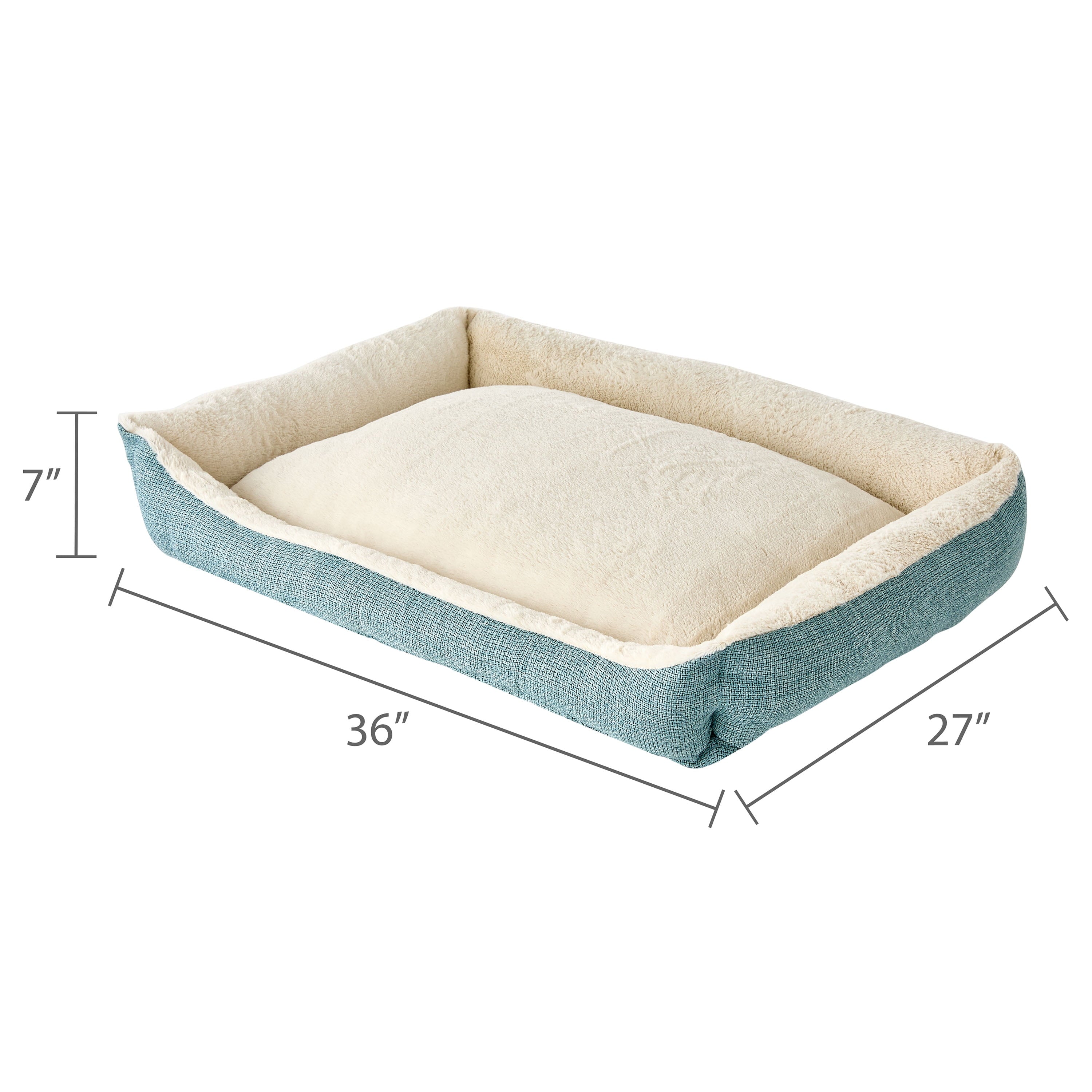 Small Luxe Cuddler Dog Bed, Blue, 17" x 21"