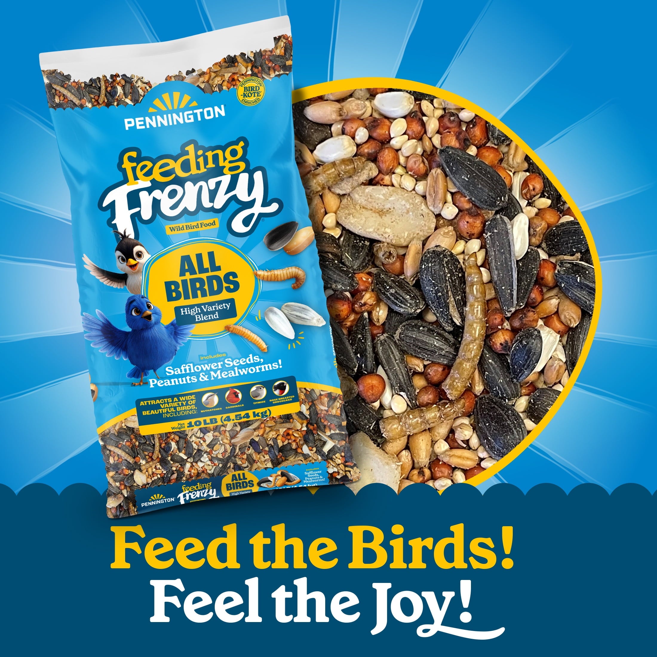 Feeding Frenzy Wild Bird Seeds, Wild Bird Food Mix, 5 lb.