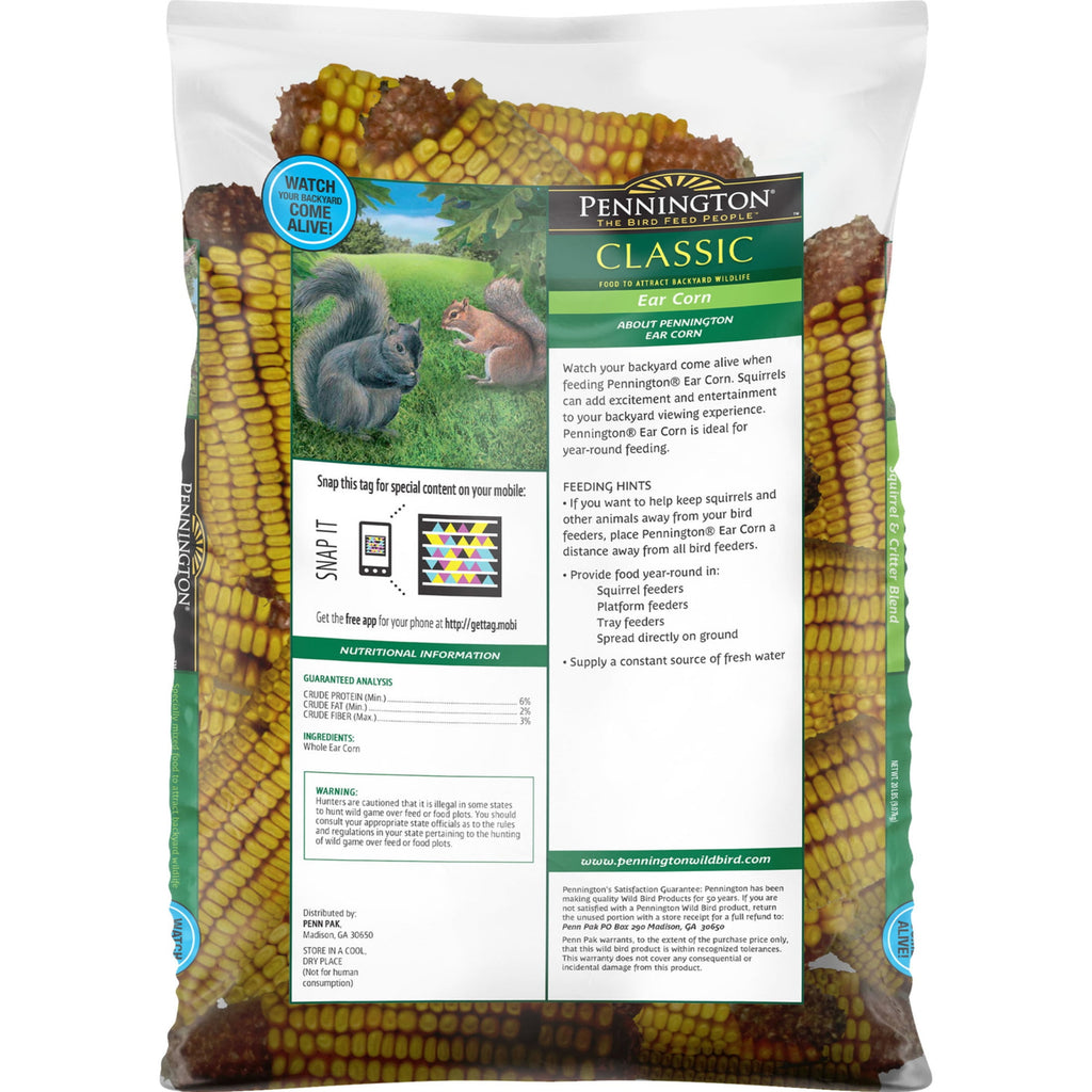 Classic Whole Ear Corn, Squirrel and Critter Feed, 6.5 lb. Bag, Dry, 1 Pack