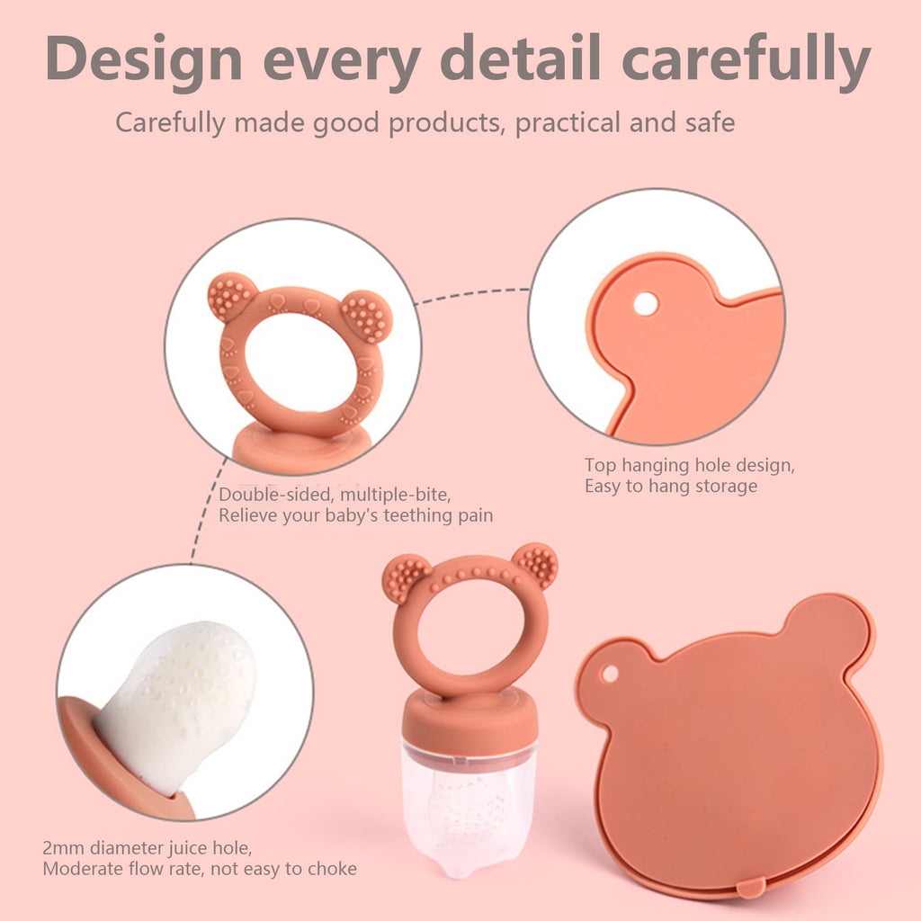 Silicone Baby Fruit Food Feeder Pacifier &amp; Breastmilk Popsicle Freezer Molds, Baby Food Storage Containers Breast Milk Ice Cubes for Baby Teething &amp; Infant Self Feeding, BPA Free (Green)