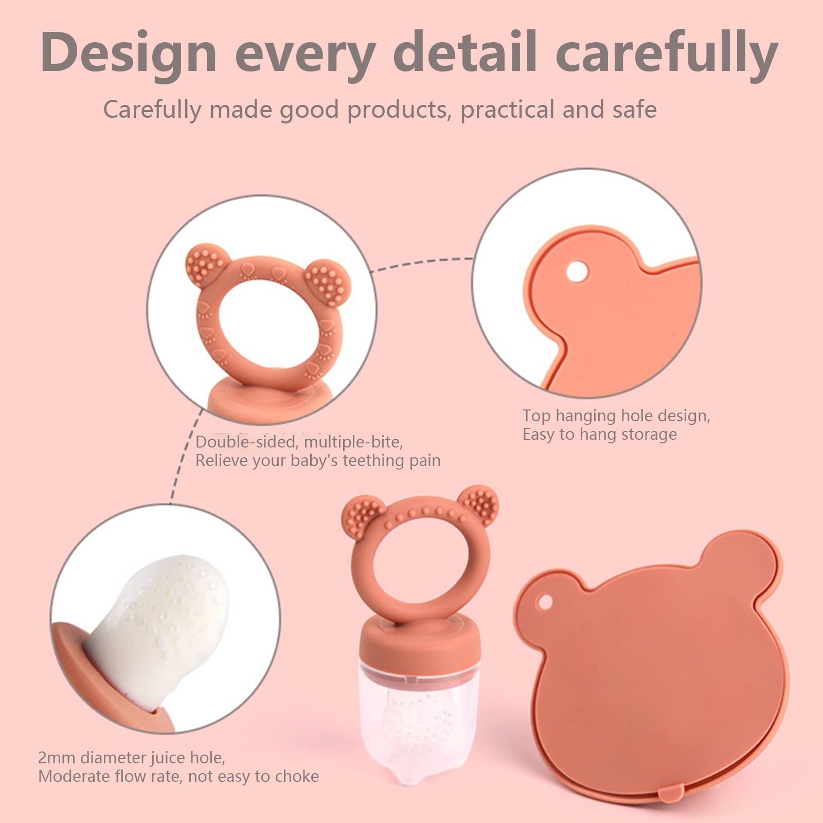 Silicone Baby Fruit Food Feeder Pacifier &amp; Breastmilk Popsicle Freezer Molds, Baby Food Storage Containers Breast Milk Ice Cubes for Baby Teething &amp; Infant Self Feeding, BPA Free (Green)