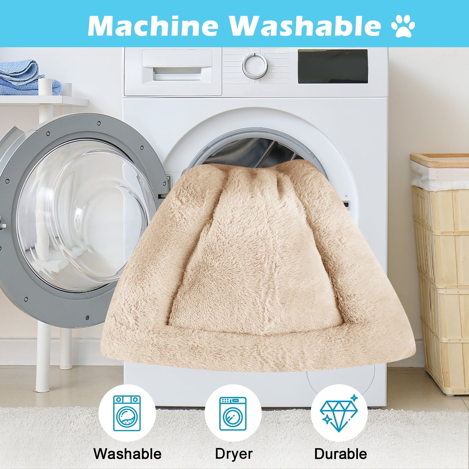 Plush Washable Dog Bed Ultra Dog Crate Mat Kennel Pad Anti-Slip Pet Sleeping Bed for Small Medium Large Dogs,Gray 36" x 23"