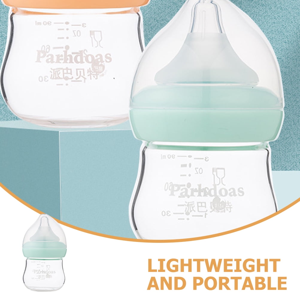 LULULION Wide Neck Glass Bottle for Feeding Milk Water and Medicine