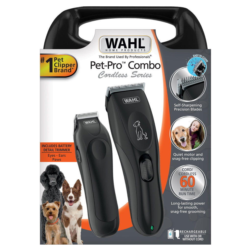Pet-Pro Combo Cordless Clipper And Trimmer, 60 Minute Run Time, Black, Model 3028689