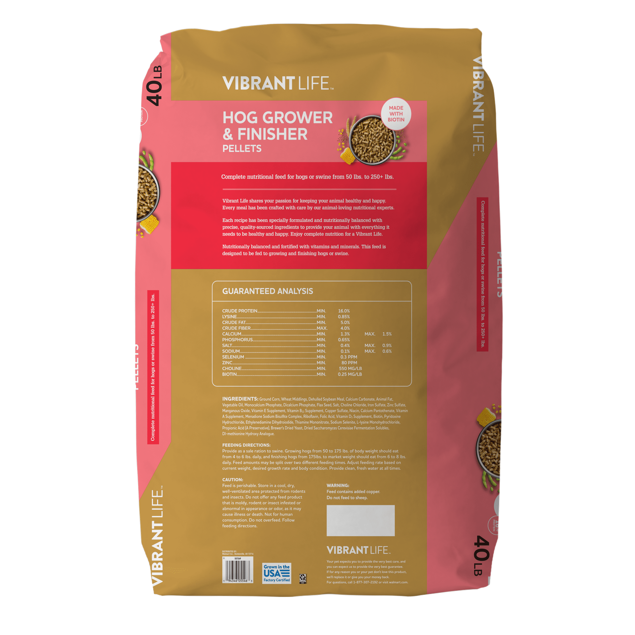 Hog Grower &amp; Finisher Pellet Feed, 40 lb Bag