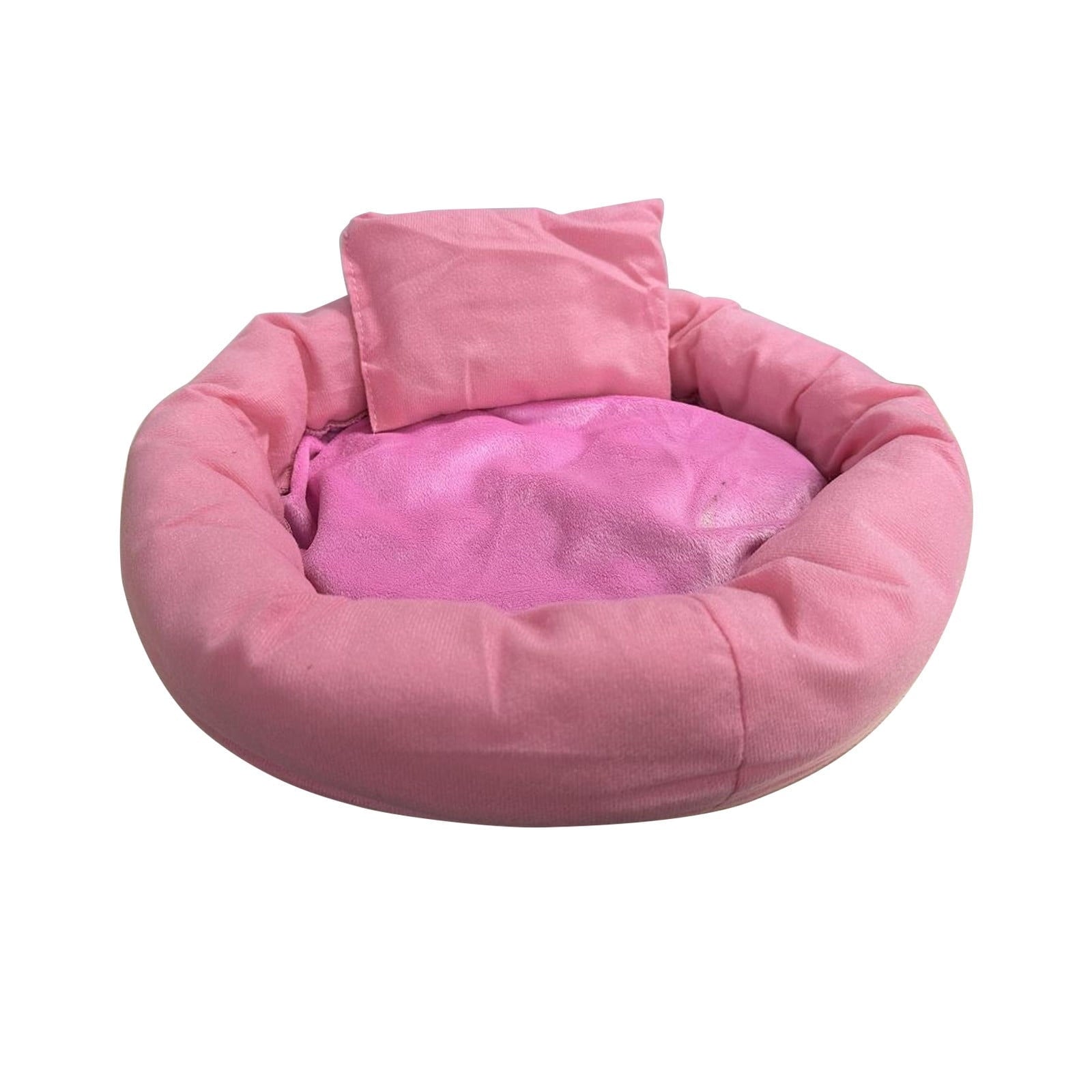 Cat Beds with Pillow for Small Medium Dogs and Cats, Round Dog Puppy Cuddler Bed, Washable Plush Pet Bed Thickened Dog Kennel Mat for Puppy Sleeping, M 45CM