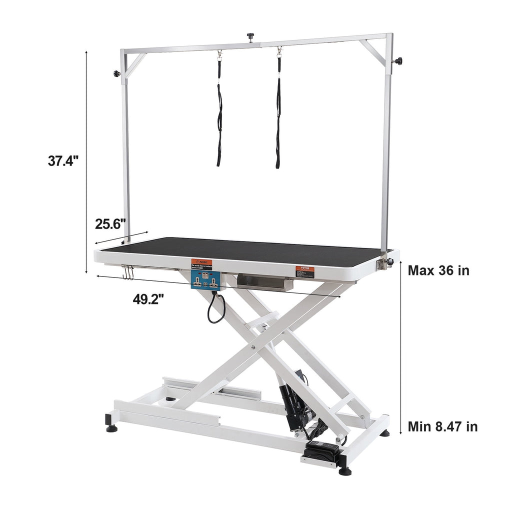 VEVOR 50" Electric Pet Grooming Table, Heavy Duty Dog Grooming Arm for Large Dogs, Height Adjustable Dog Grooming Station, Anti Slip Tabletop/Dog Grooming Station, Max Bearing 400LBS