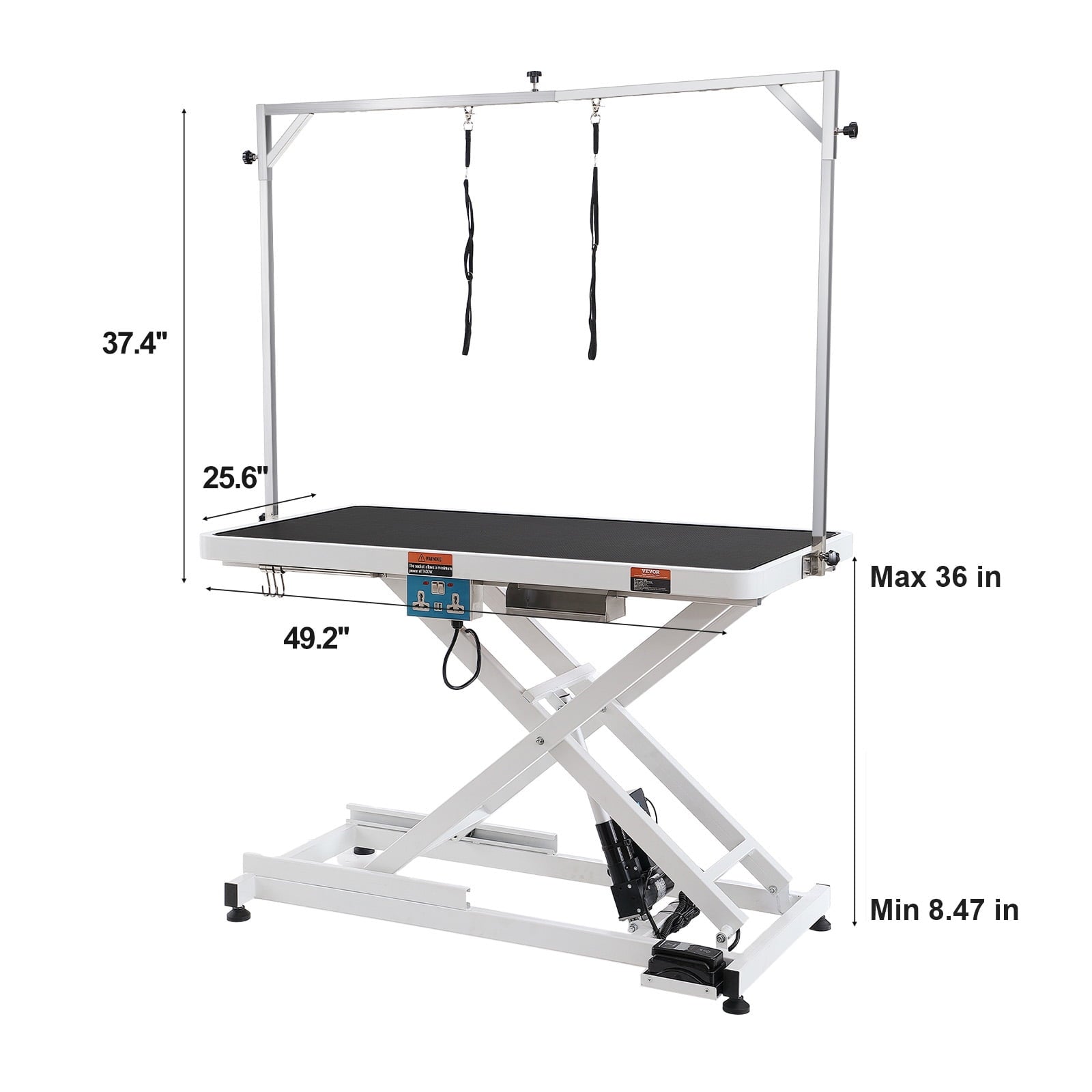 VEVOR 50" Electric Pet Grooming Table, Heavy Duty Dog Grooming Arm for Large Dogs, Height Adjustable Dog Grooming Station, Anti Slip Tabletop/Dog Grooming Station, Max Bearing 400LBS