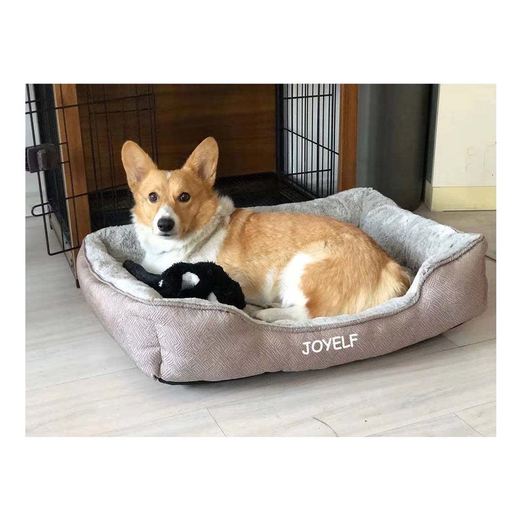 Dog Bed Washable Pet Bed, Anti Anxiety Cat Bed &amp; Sofa, Cute Plush Pet Bed for Small Dog and Cat - Small Rectangle