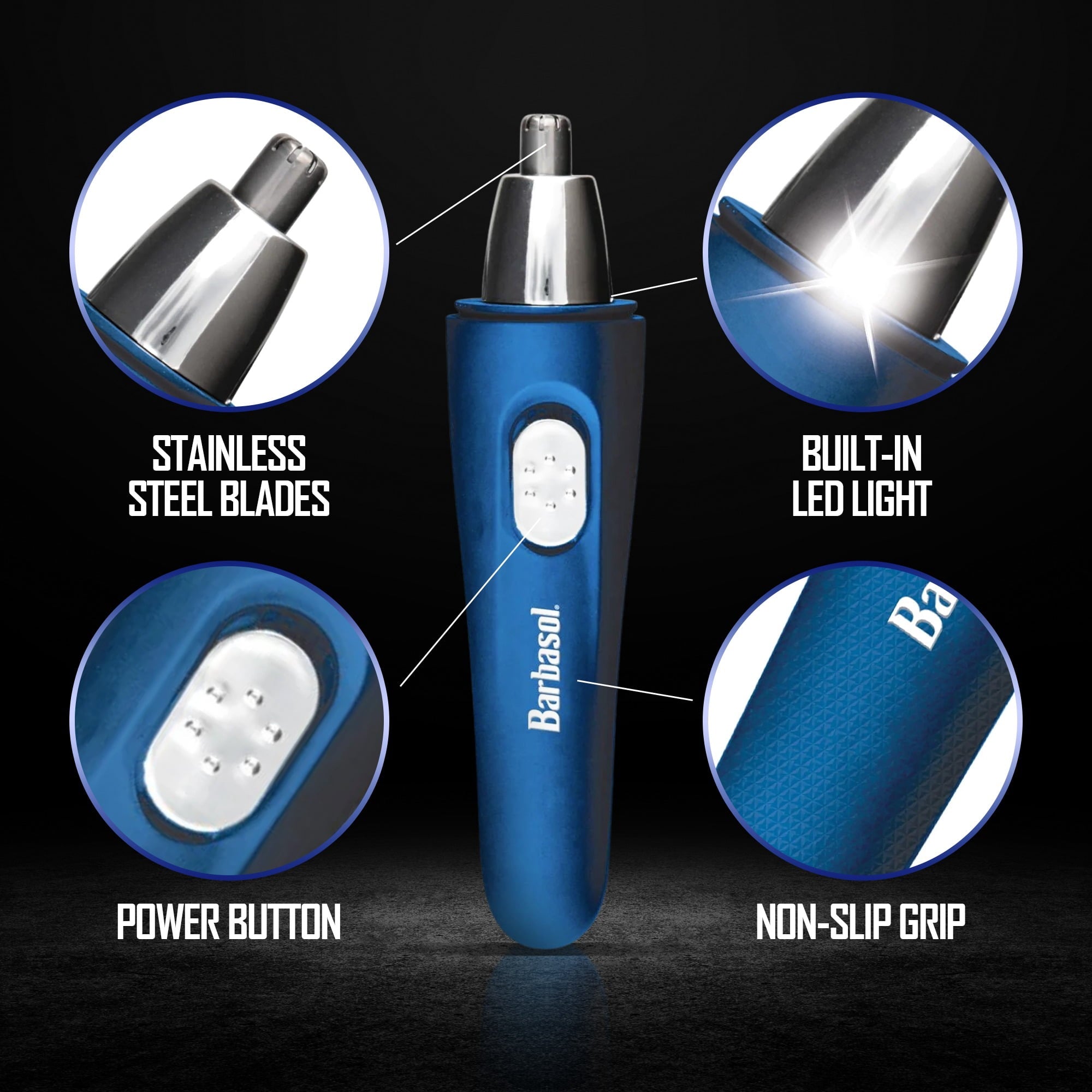 Nose Hair Trimmer for Men and Women, Electric Ear &amp; Nose Hair Trimmer with Built-In LED Light, Wet &amp; Dry Grooming, Grip