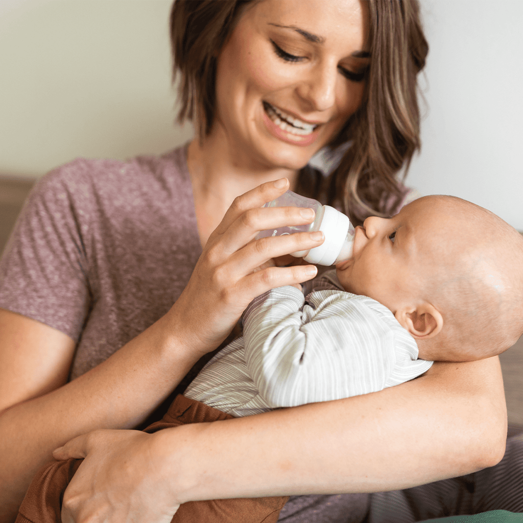 Balance+ Wide Neck Baby Bottles, Clear/White, 5oz, 2-Pack