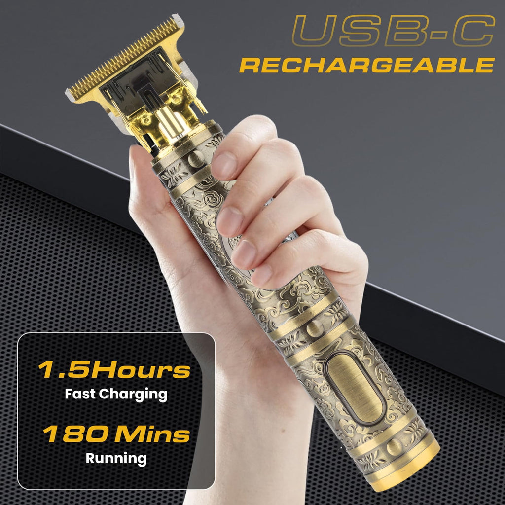 Hair Trimmer for Men, Cordless Rechargeable Beard Trimmer Hair Clippers for Men, Metal Body Cutting Grooming Kit, Beard Shaver Barbershop