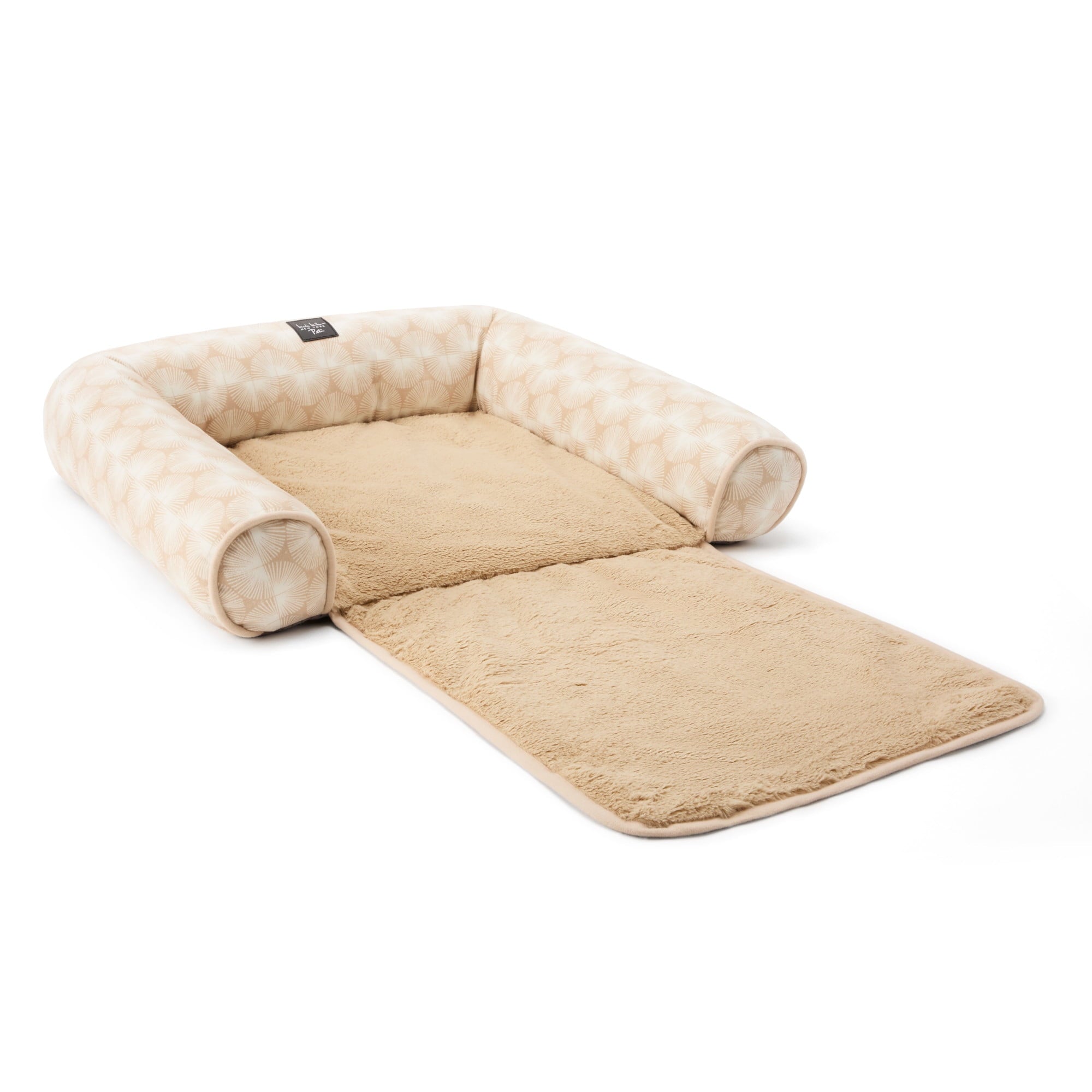 NEW YORK PET Kendall Fluted Geo Couch Protector Pet Bed, &amp; , Water Repellent, Bottom, , Blue, Large 40"x23"x4"