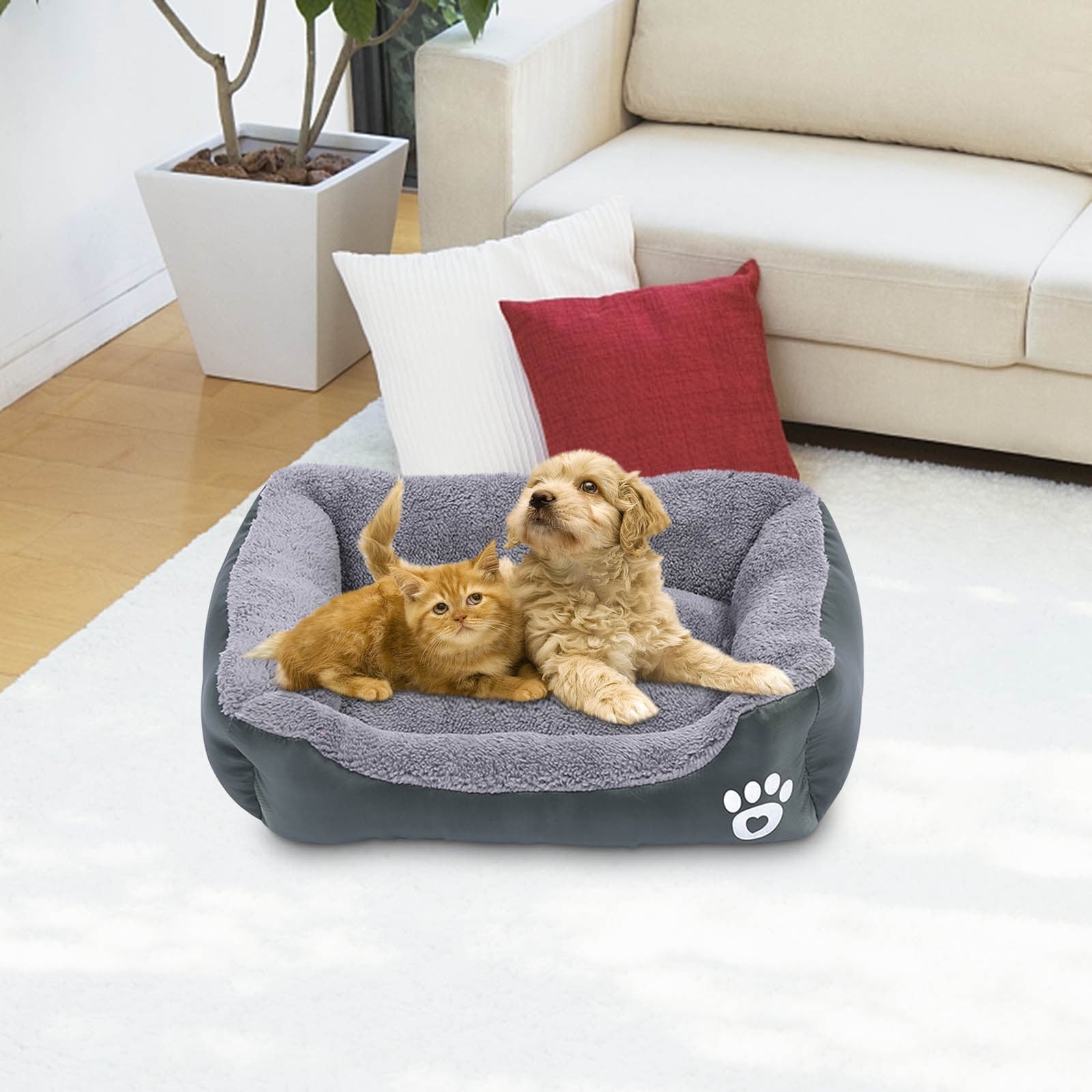 Dog Beds Large Sized Dog, Pet Winter Pet Bed Pet Supplies and Dog Sleeping Bed Gray S