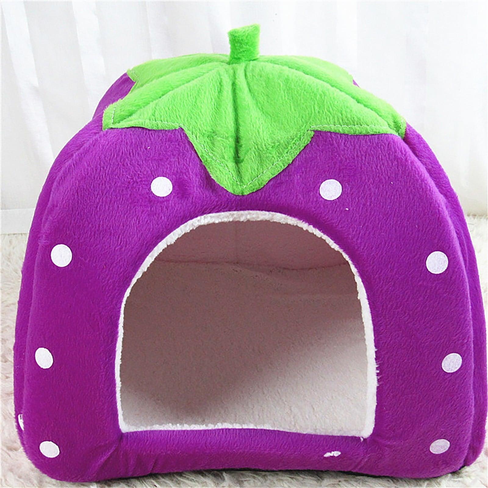 Cat Beds for Indoor Cats - Small Dog Bed with Anti-Slip Bottom, Cat/Small Dog Strawberry Cave, Super Pet Tent Bed