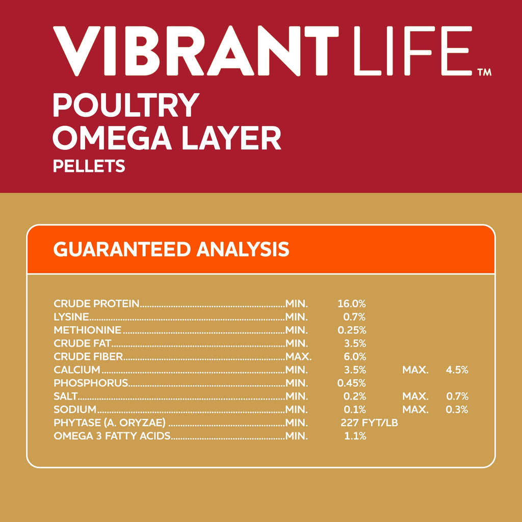 Poultry Omega Layer Pellets, 40 lb Bag
