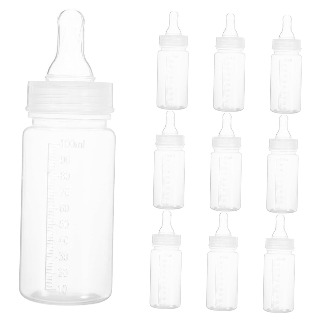 WHAMVOX 10pcs 100ml Disposable Baby Bottles With Scale For Newborns Feeding Clear Milk Bottle Ideal For Travel Breastmilk Storage And Feeding