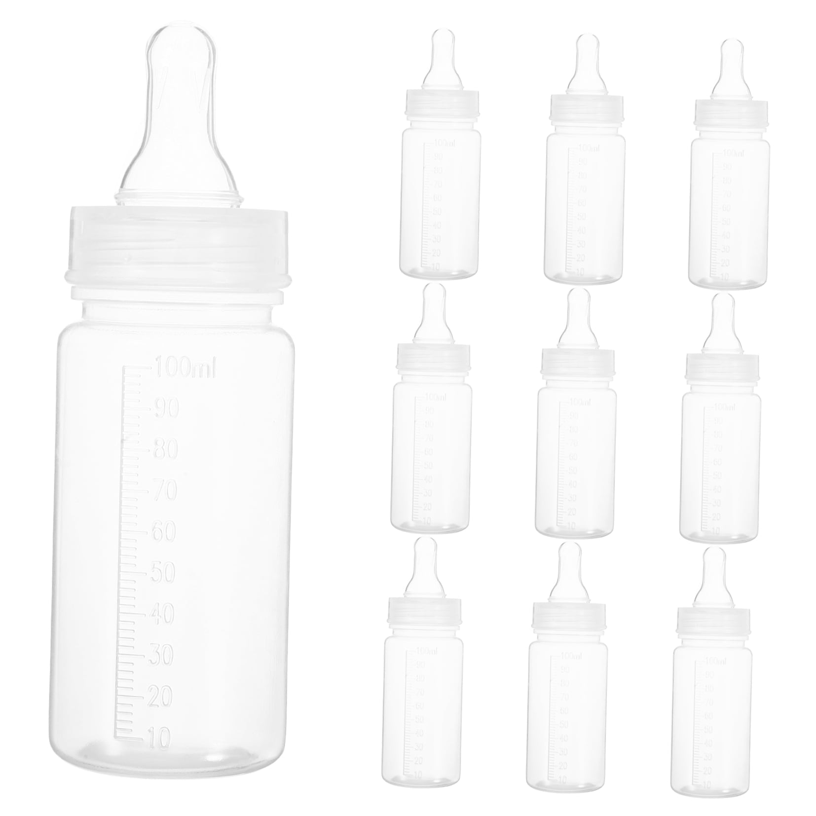 WHAMVOX 10pcs 100ml Disposable Baby Bottles With Scale For Newborns Feeding Clear Milk Bottle Ideal For Travel Breastmilk Storage And Feeding