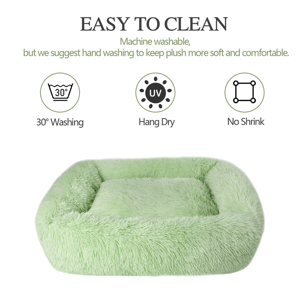 Rectangle Plush Pet Bed Bed for Dogs Cats Kennel Cuddler Crate Cushion Mat Washable