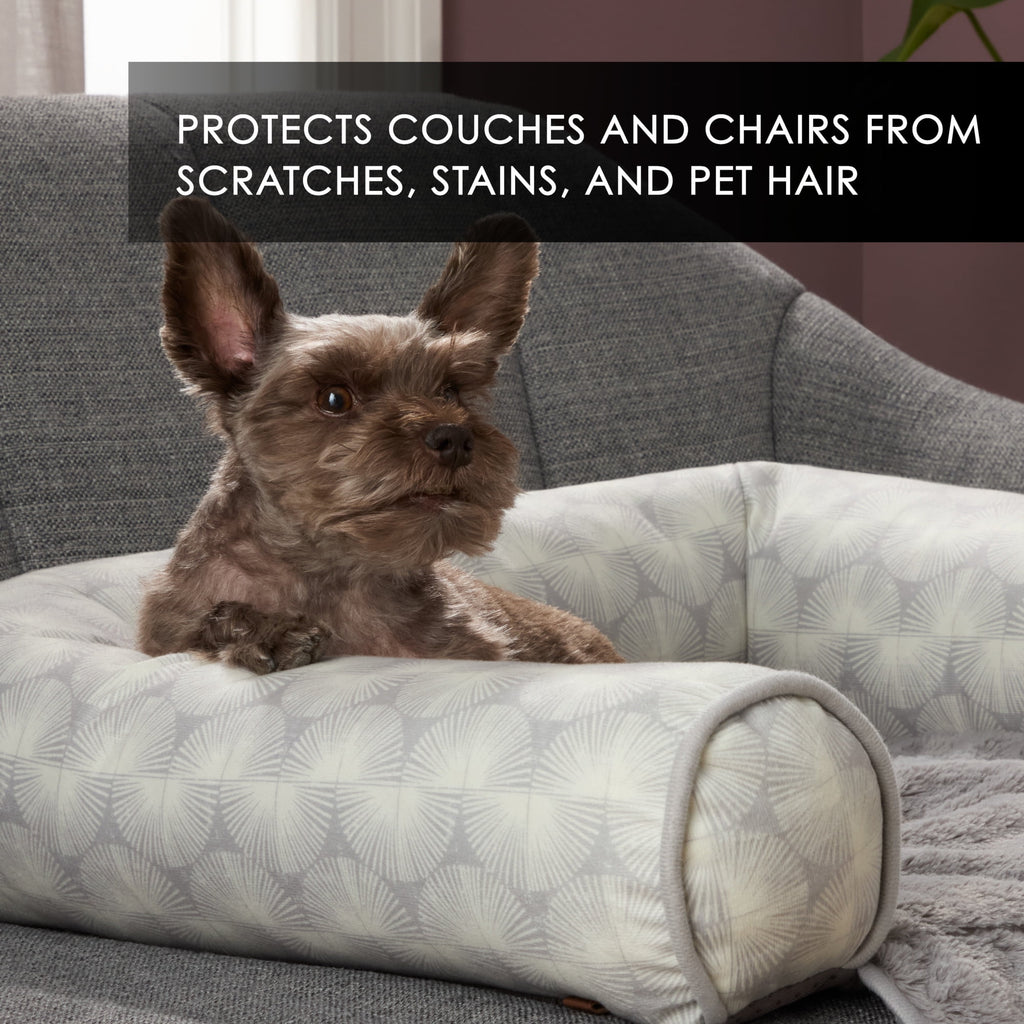 NEW YORK PET Kendall Fluted Geo Couch Protector Pet Bed, &amp; , Water Repellent, Bottom, , Blue, Large 40"x23"x4"