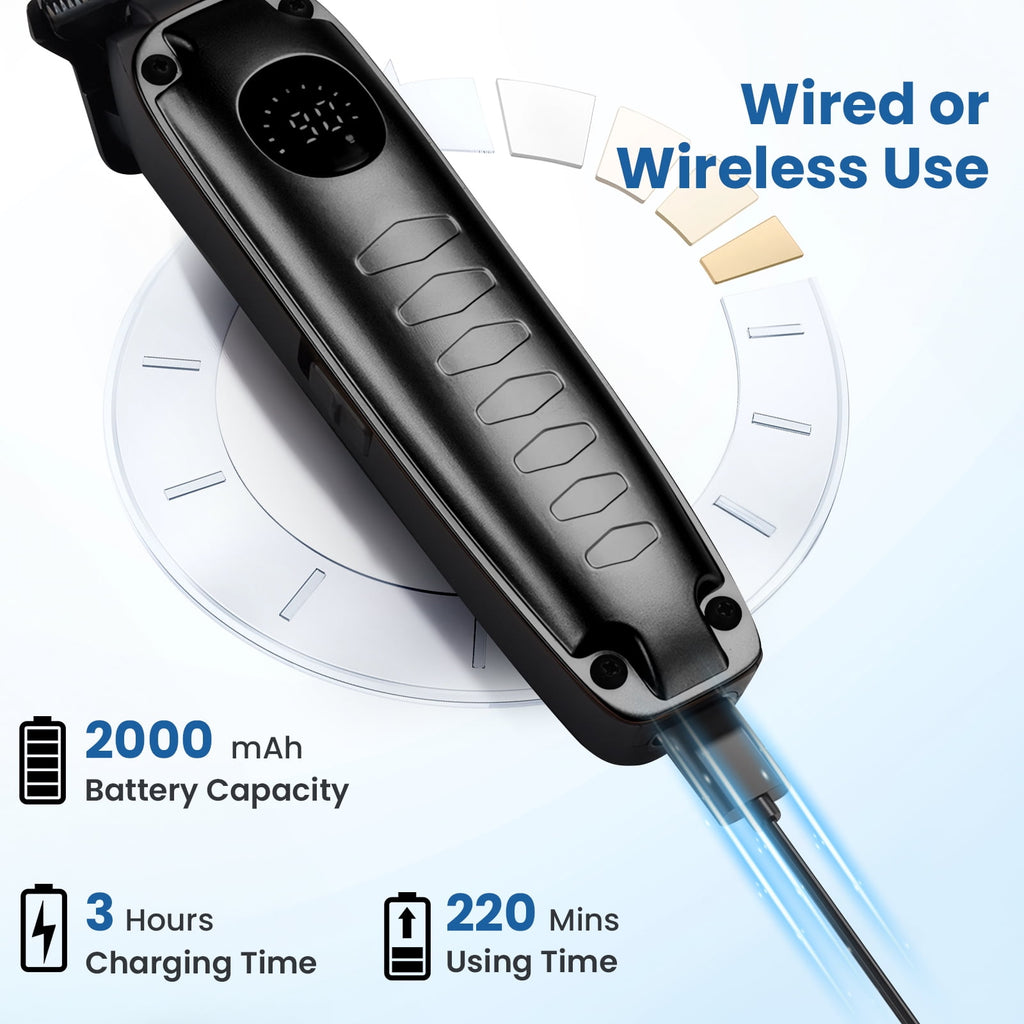 Hair Clippers for Men: Cordless Hair Clipper Trimmer with LED Display - Mens Clippers and Grooming Set, Barber Clippers Set