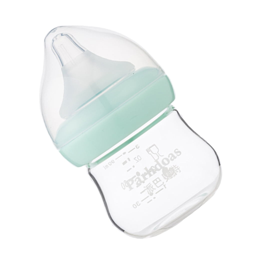 LULULION Wide Neck Glass Bottle for Feeding Milk Water and Medicine
