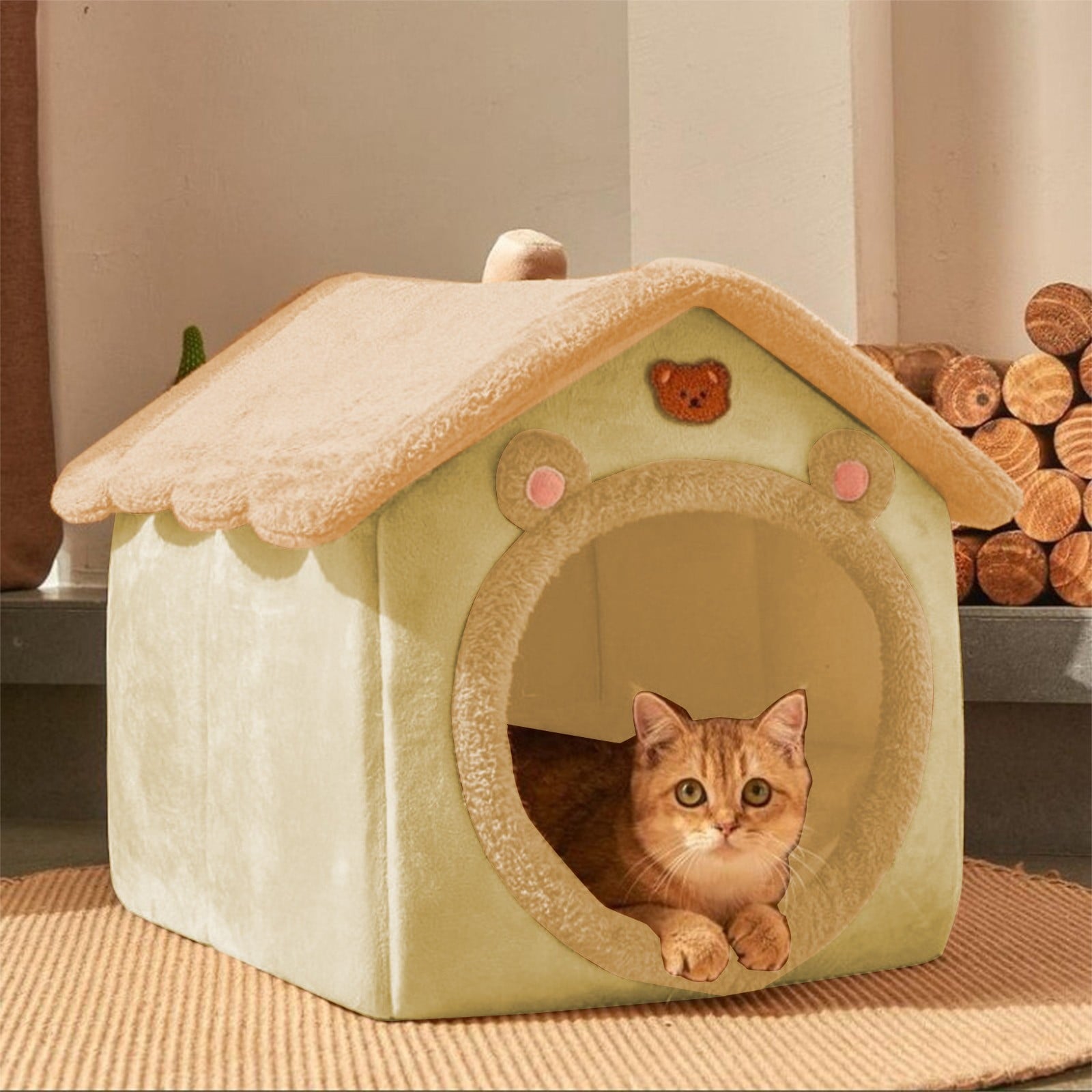 Clearance Dog Bed Medium Size Dogs, Cat Beds for Indoor Cats, Pet Bed for Puppy and Kitty, Washable, Extra , Anti-Slip Bottom