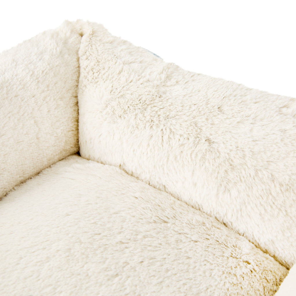 Small Luxe Cuddler Dog Bed, Blue, 17" x 21"