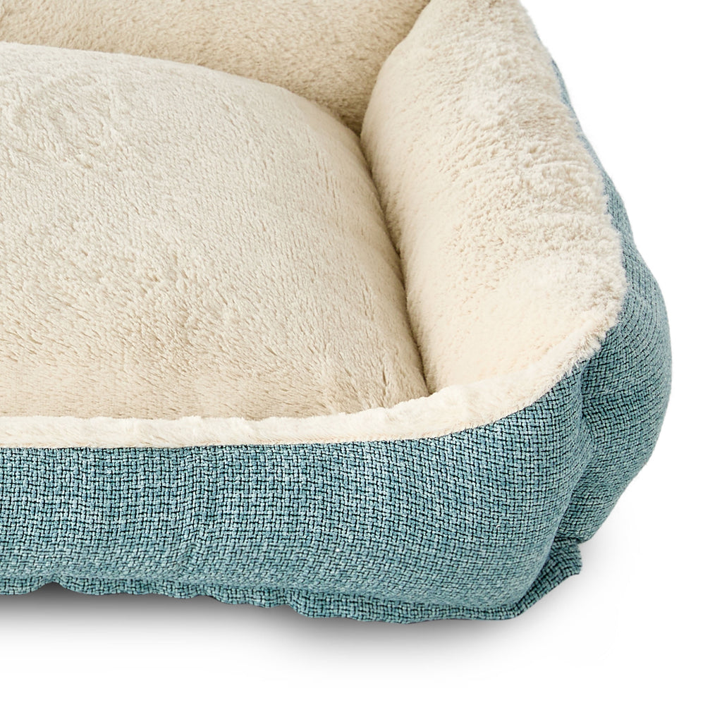Small Luxe Cuddler Dog Bed, Blue, 17" x 21"