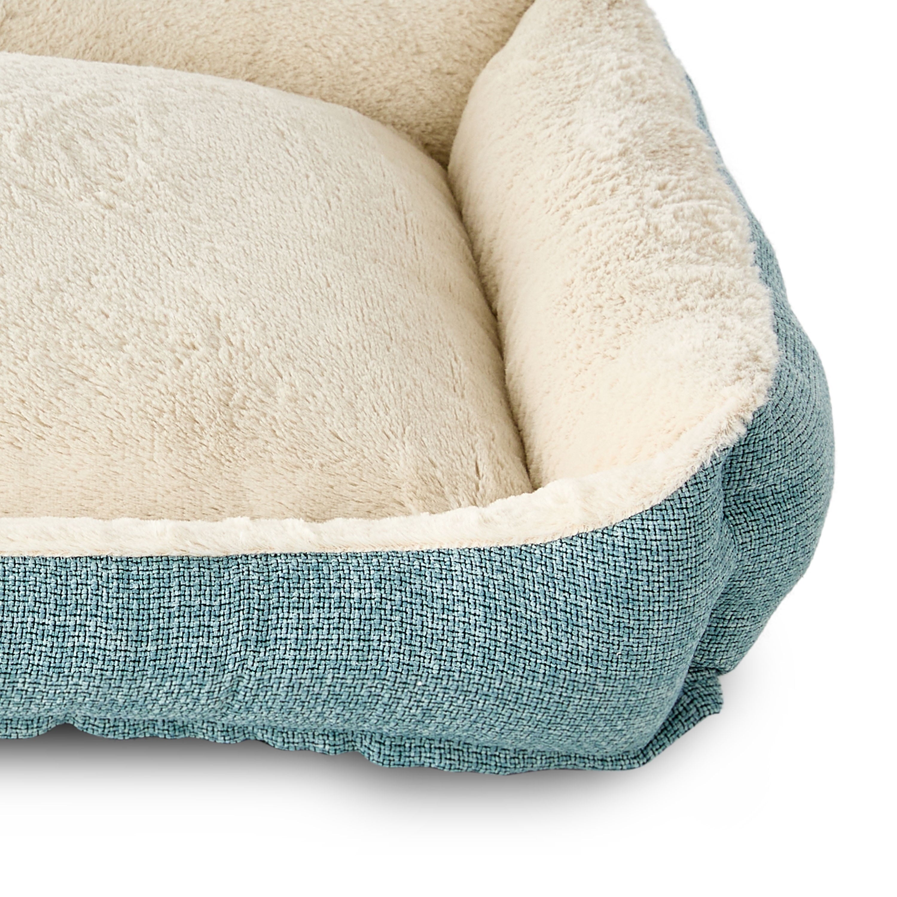 Small Luxe Cuddler Dog Bed, Blue, 17" x 21"