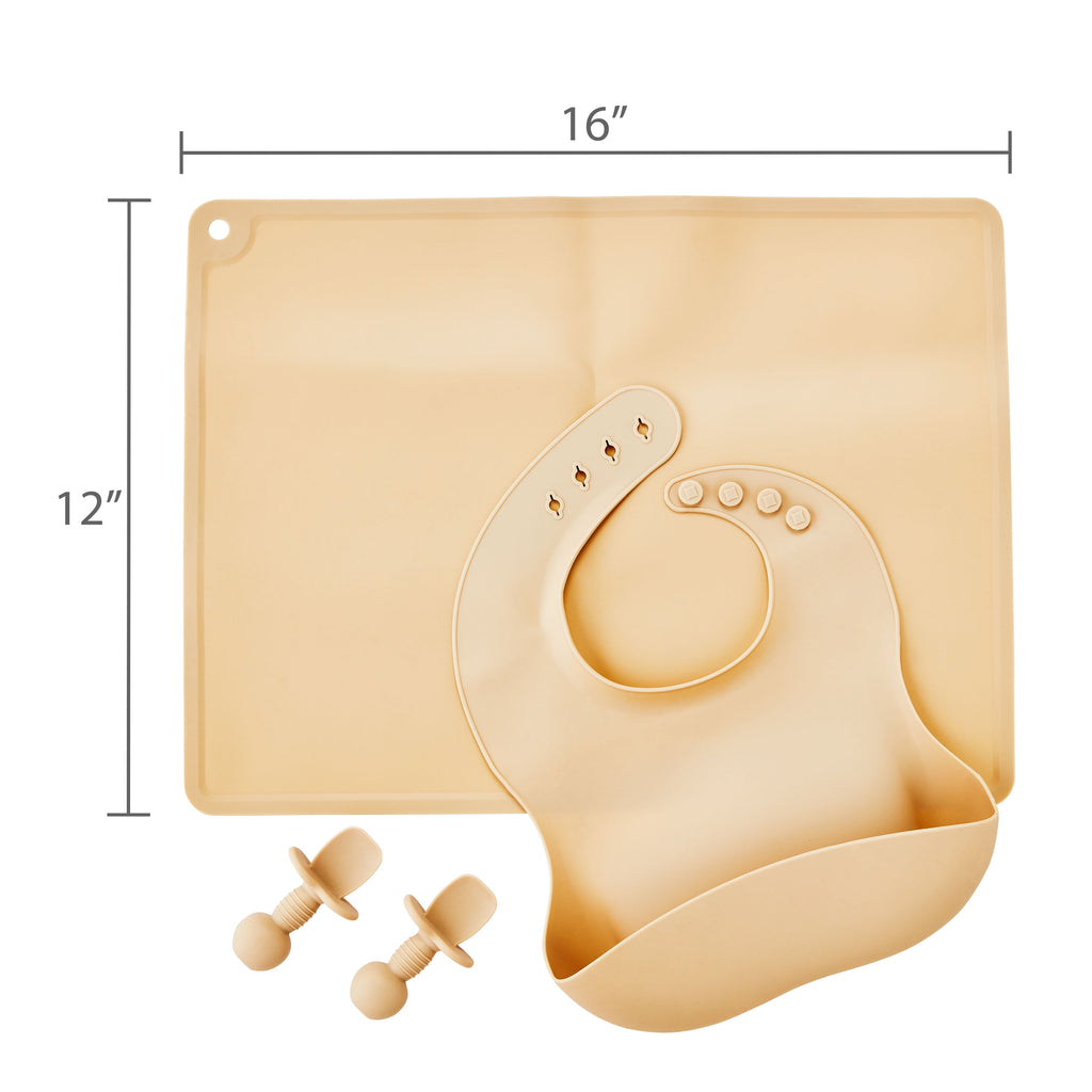 4-Piece Silicone Baby Feeding Starter Set, 6+ Months