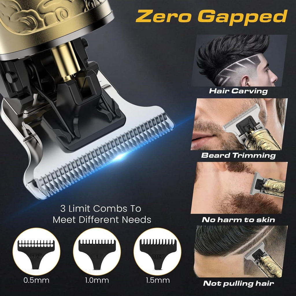 Hair Trimmer for Men, Cordless Rechargeable Beard Trimmer Hair Clippers for Men, Metal Body Cutting Grooming Kit, Beard Shaver Barbershop