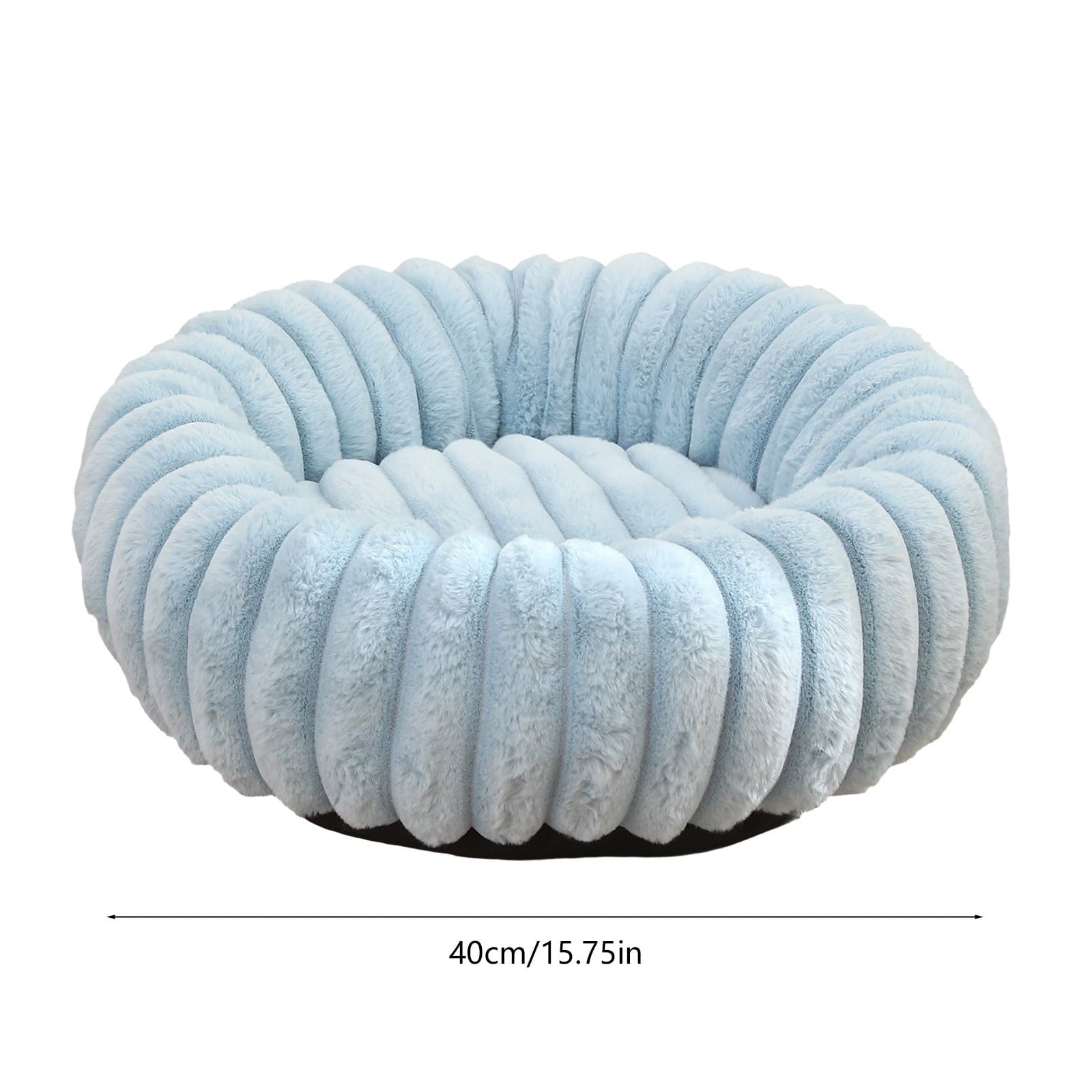 High Pile Plush Round Pet Bed Kennel Mat Extra Dog Cat Bed with Raised Edge for Small Medium Pets