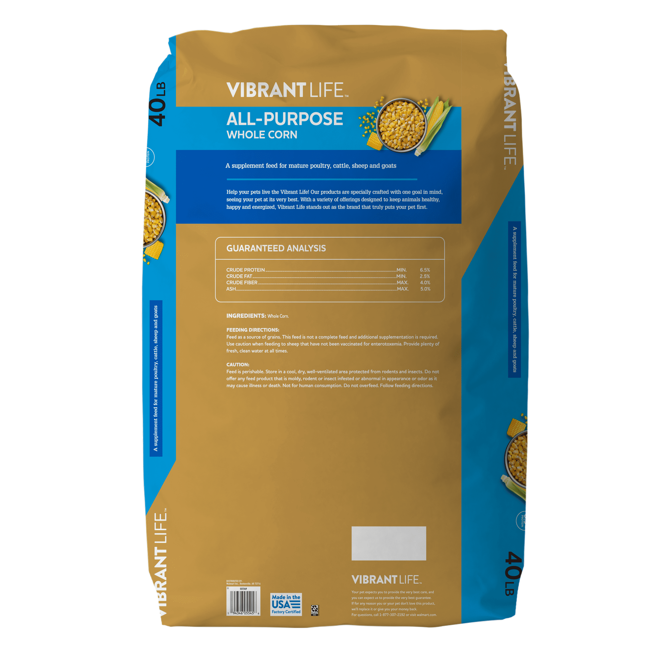 All-Purpose Whole Corn, 40 lb Bag