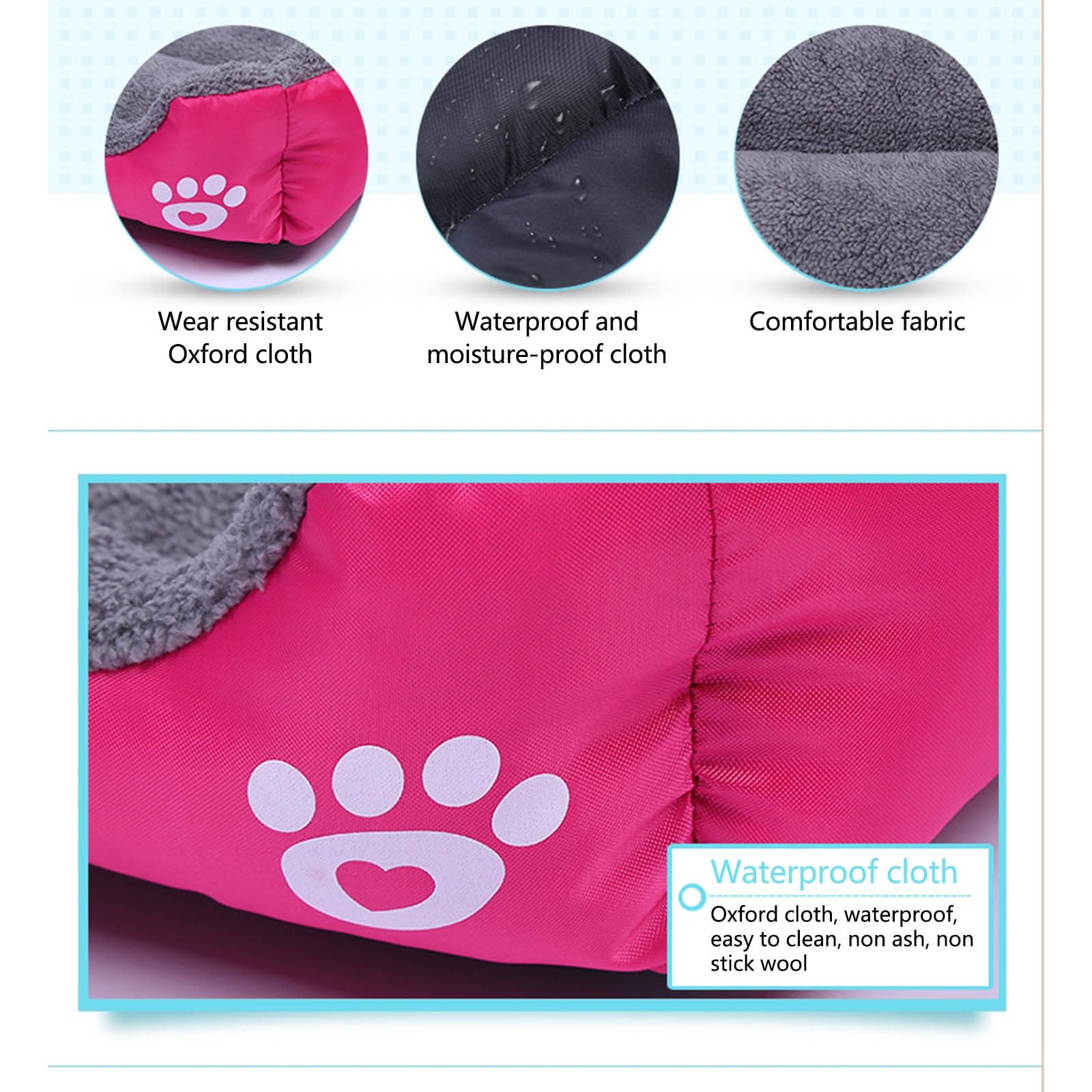 Dog Beds Large Sized Dog, Pet Winter Pet Bed Pet Supplies and Dog Sleeping Bed Gray S