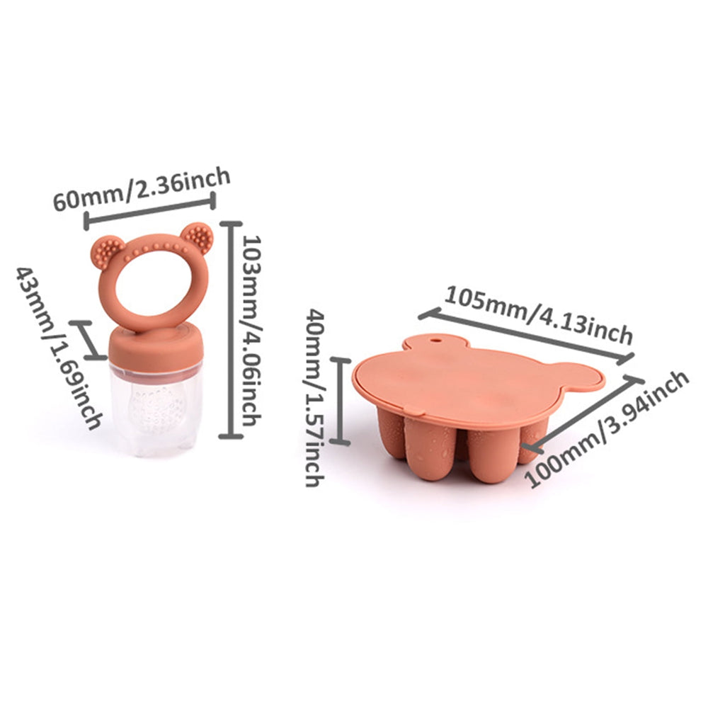 Silicone Baby Fruit Food Feeder Pacifier &amp; Breastmilk Popsicle Freezer Molds, Baby Food Storage Containers Breast Milk Ice Cubes for Baby Teething &amp; Infant Self Feeding, BPA Free (Green)