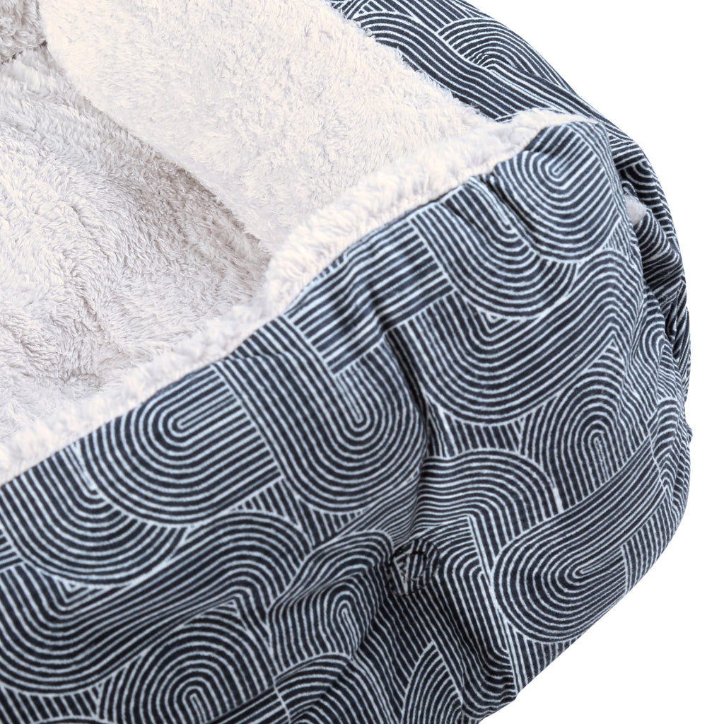 Puppy Dog Bed, Plush Bolster Dog for Small Dogs, Small, 21" x 17", Blue