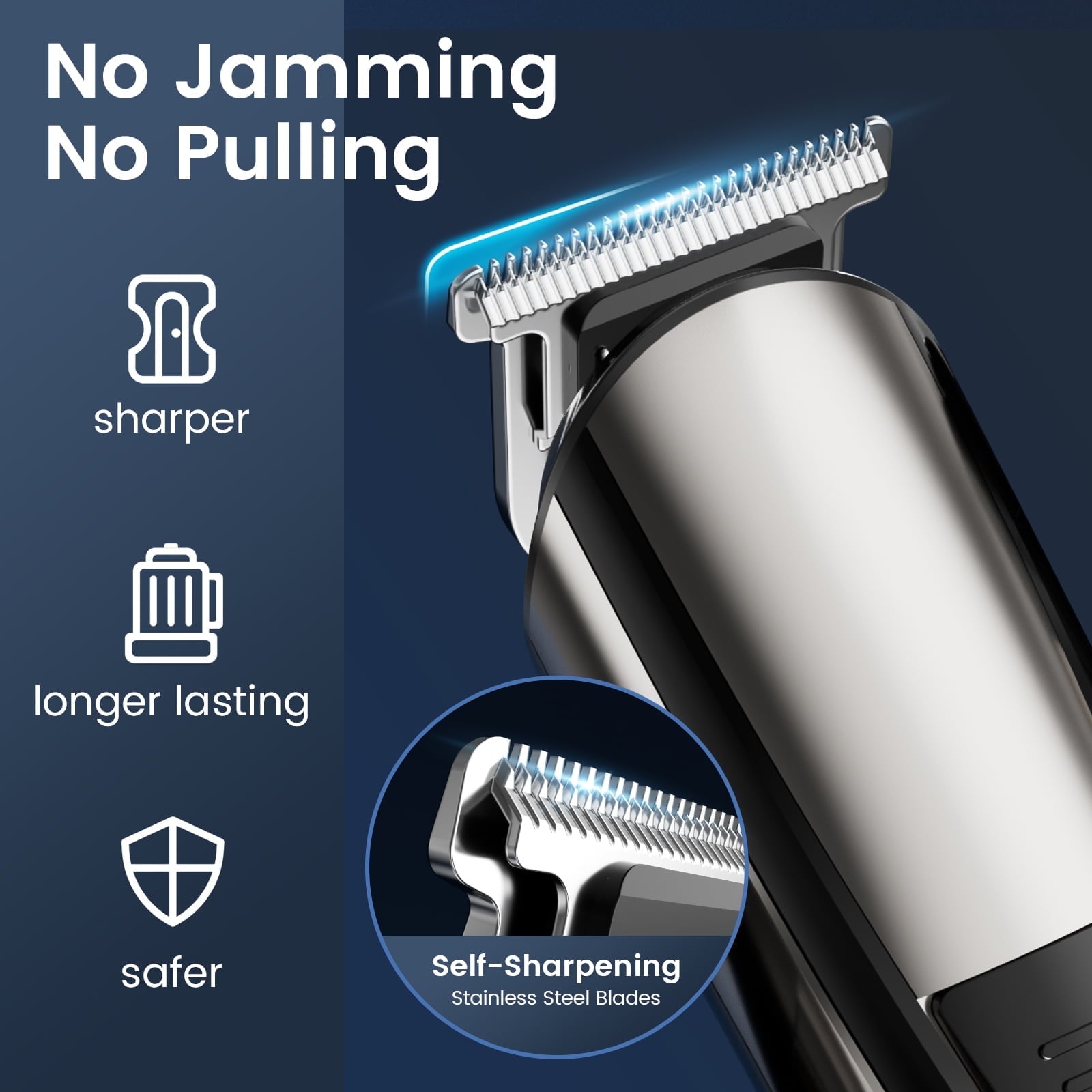 Skdwakiz Hair Trimmer for Men, Cordless Hair Clippers with Safety Lock, All in One Mens Grooming Kit for Face, Mustache, Nose and Body, Rechargeable Beard Trimmer, Gifts for Husband Father