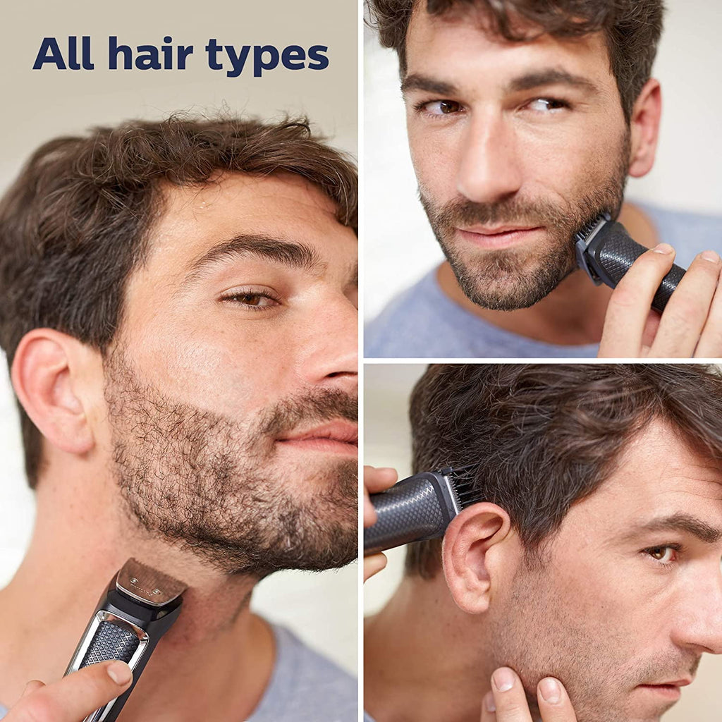 Multi Groomer 13 Pieces Men's Grooming Kit for Beard, Face, Nose, and Ear Hair Trimmer and Hair Clipper - No Blade Oil Needed, MG3750/60