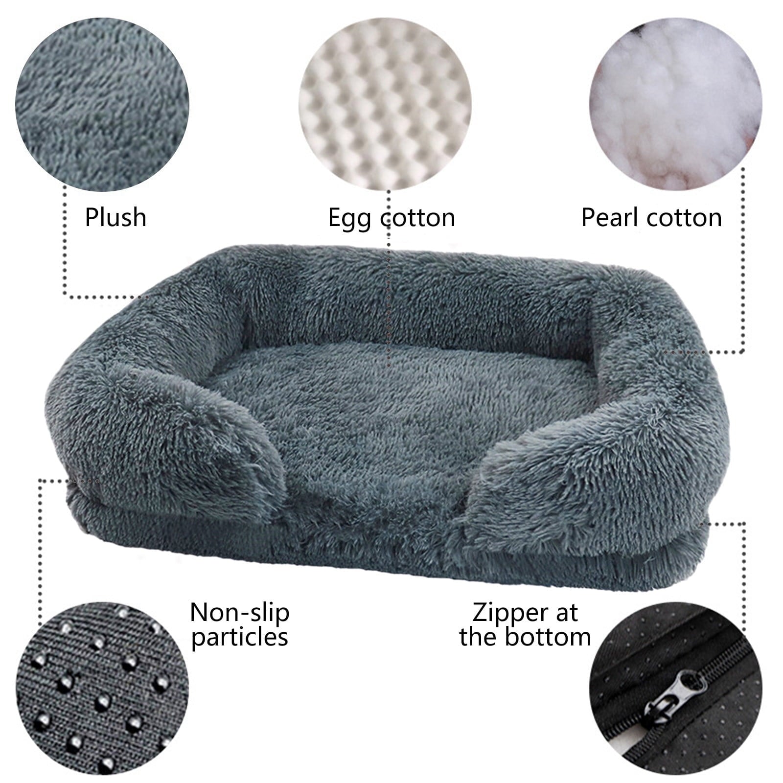 Pet Bed Dog Cat Cuddler Bed Faux Fur Warming Cushion For Small Medium Dogs And Cats Indoor Use
