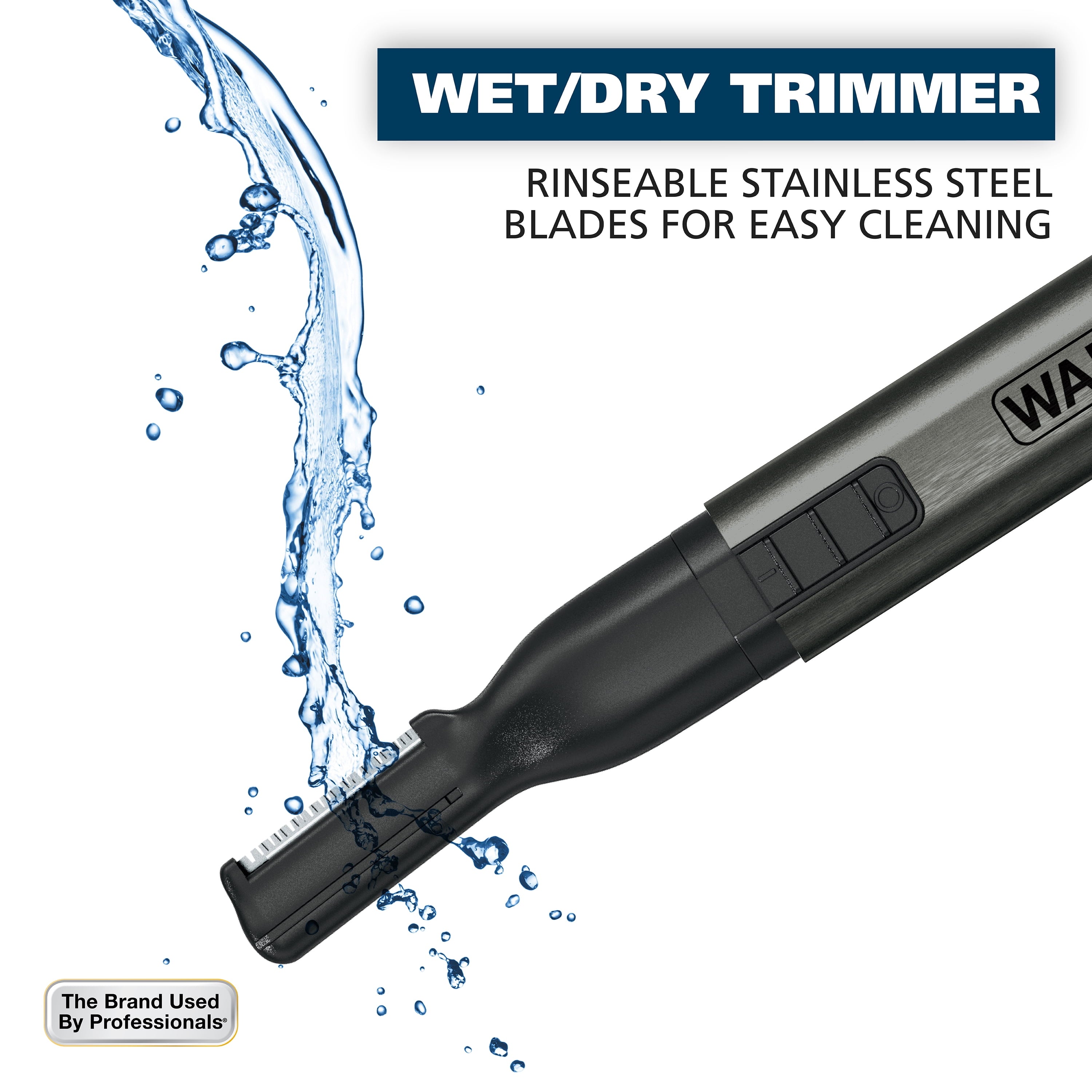 Micro Groomsman AAA 2-in-1 Detail Trimmer for Men, Satin Nickel-Black, #5640-600