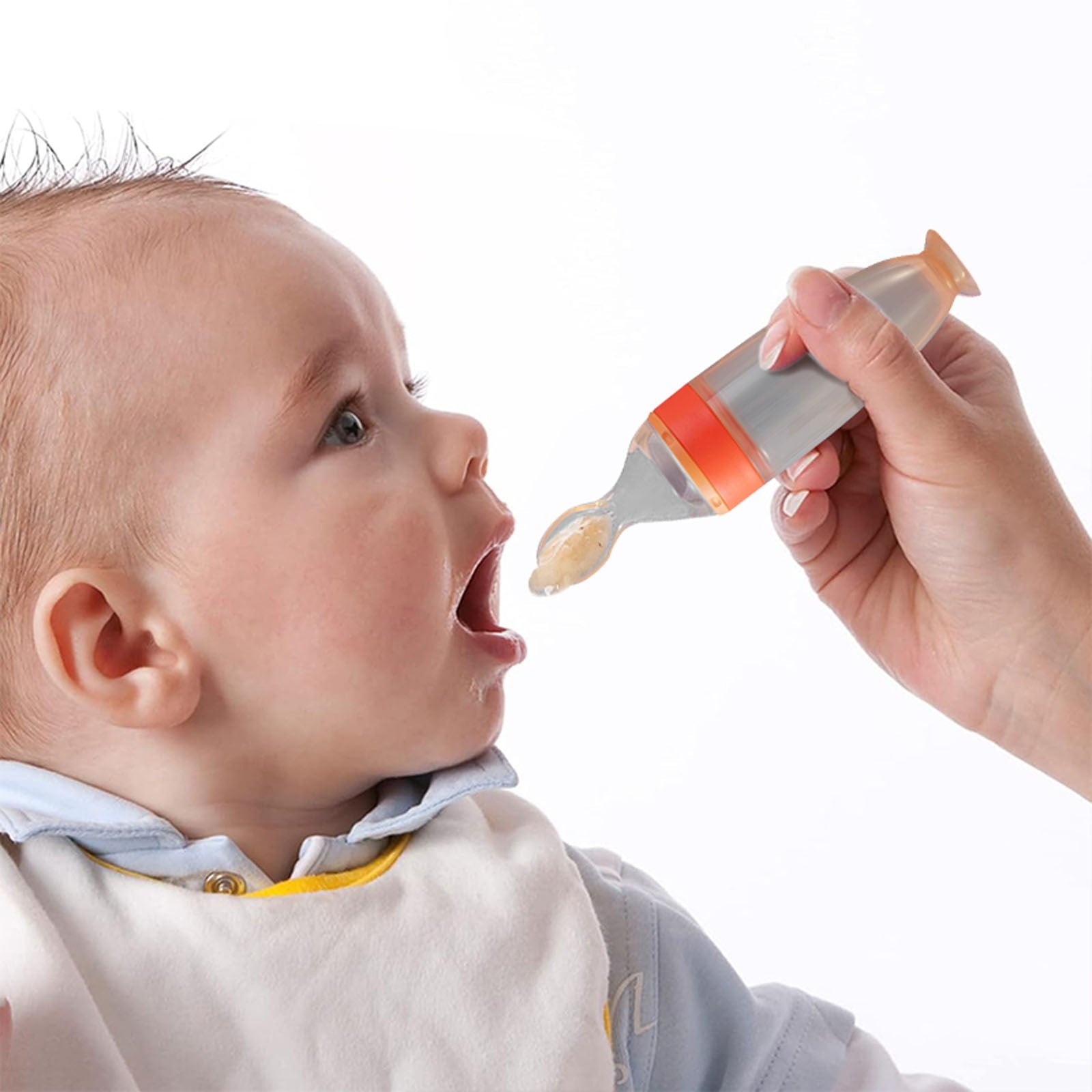 Pedty 1* Squeezed Feeding Spoon,1pc Silicone Baby Food Bottle Spoon Feeder For Baby Toddler Infant Cereal Food Supplement 120ml