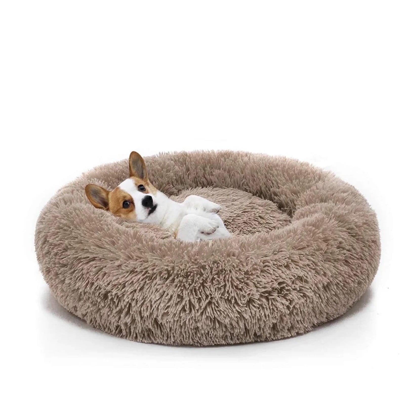 Round Plush Pet Bed for Dogs &amp; Cats, Dog Bed Sleeping Kennel Nest